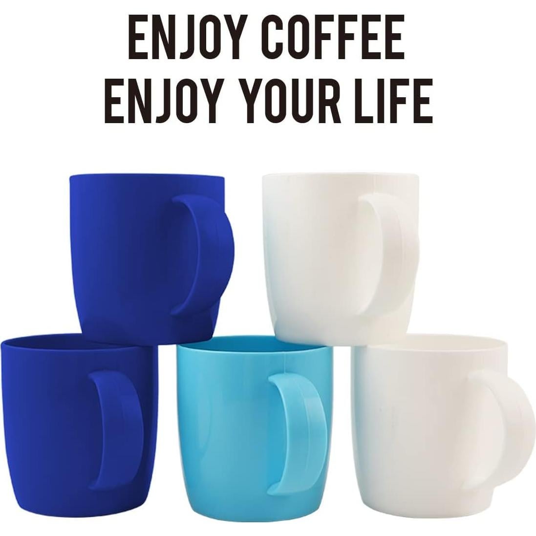 Set de 5 Tazas de Plástico Reutilizables Fulong 384 ml