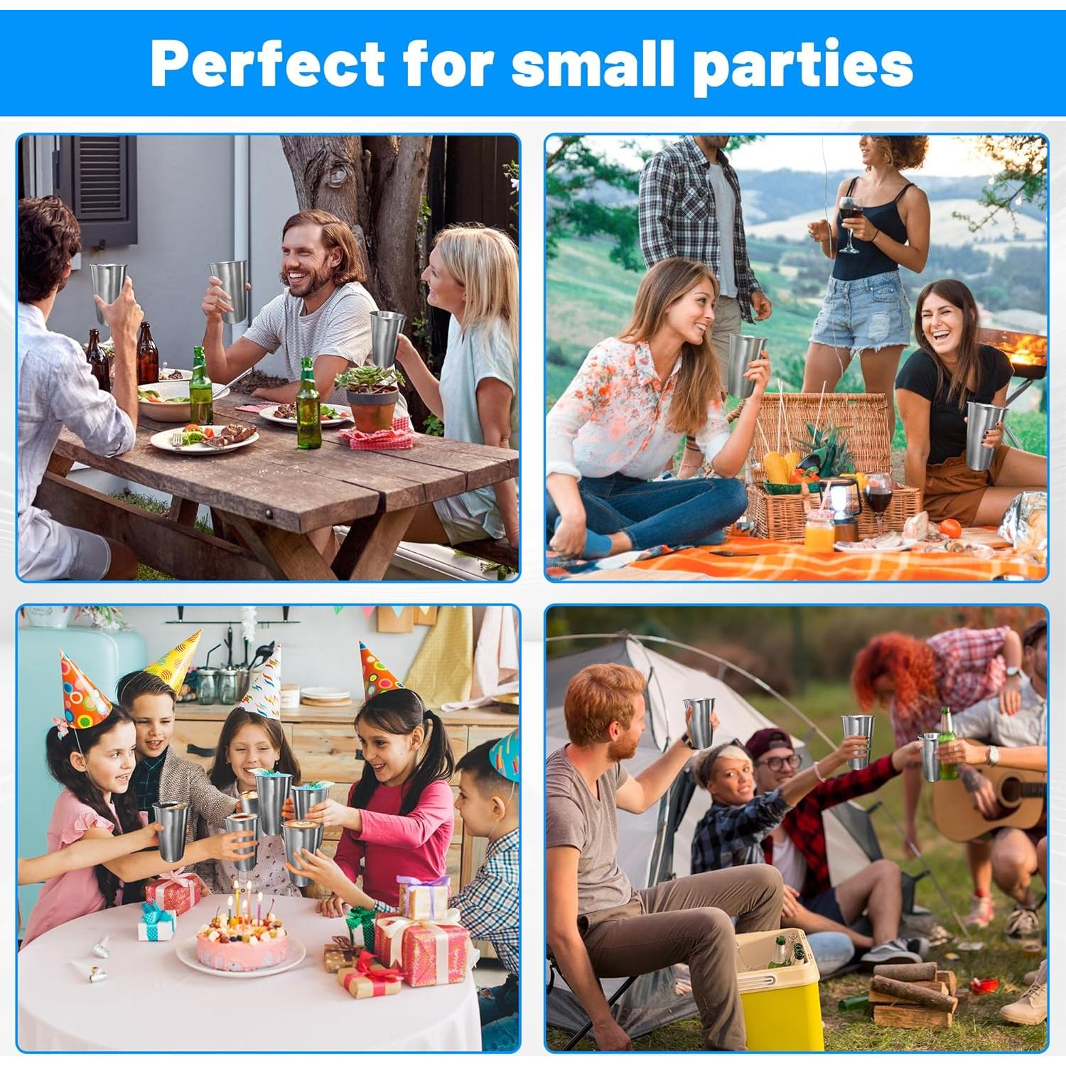 Paquete de 4 tazas de acero inoxidable HAMILADUO 480 ml