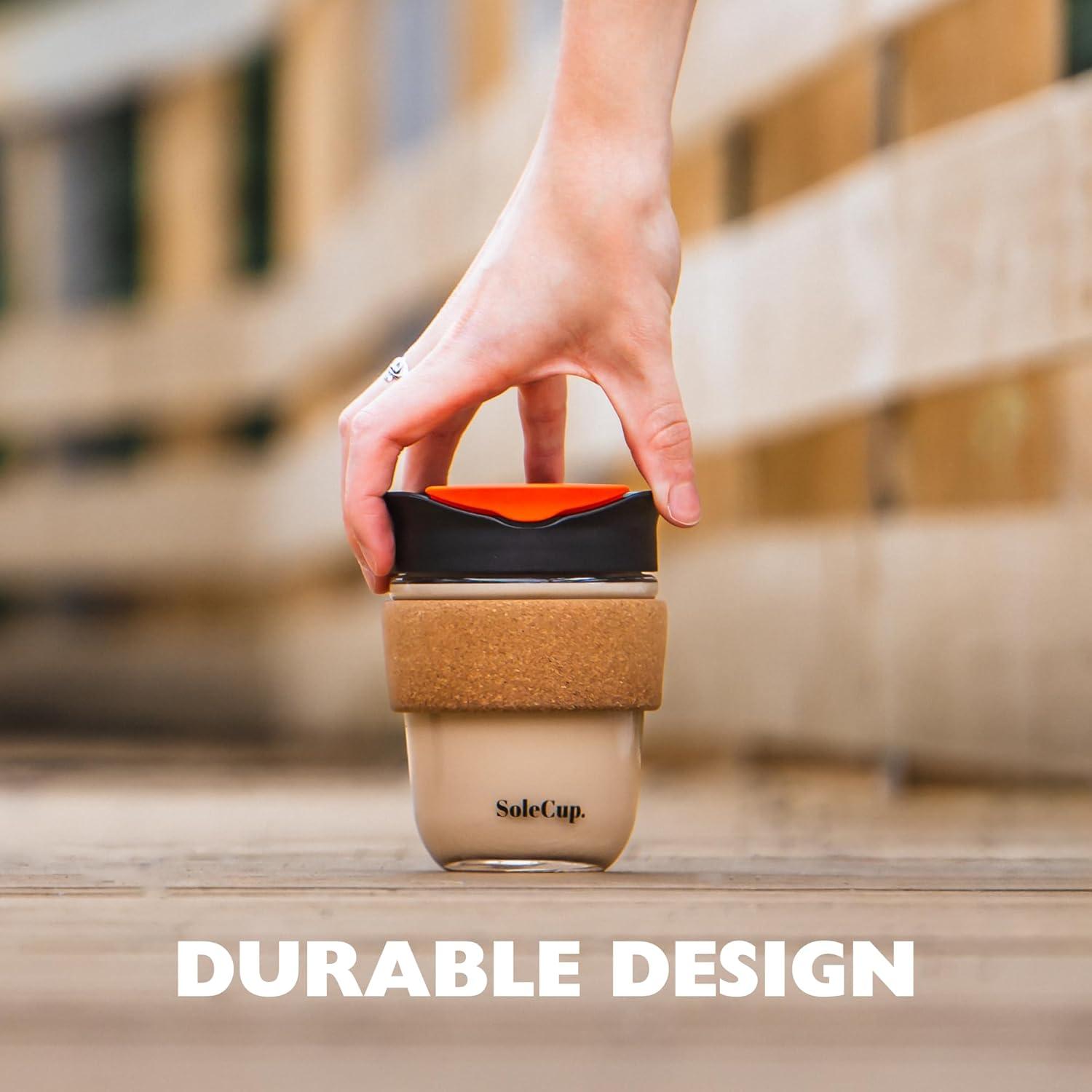 Taza de Viaje de Vidrio SoleCup 340ml Rosa Aislada Antiderrames