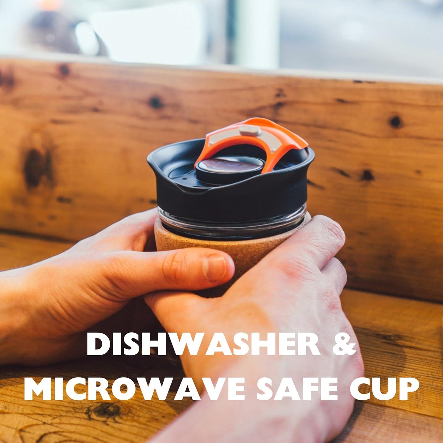 Taza de Viaje de Vidrio SoleCup 340ml Rosa Aislada Antiderrames