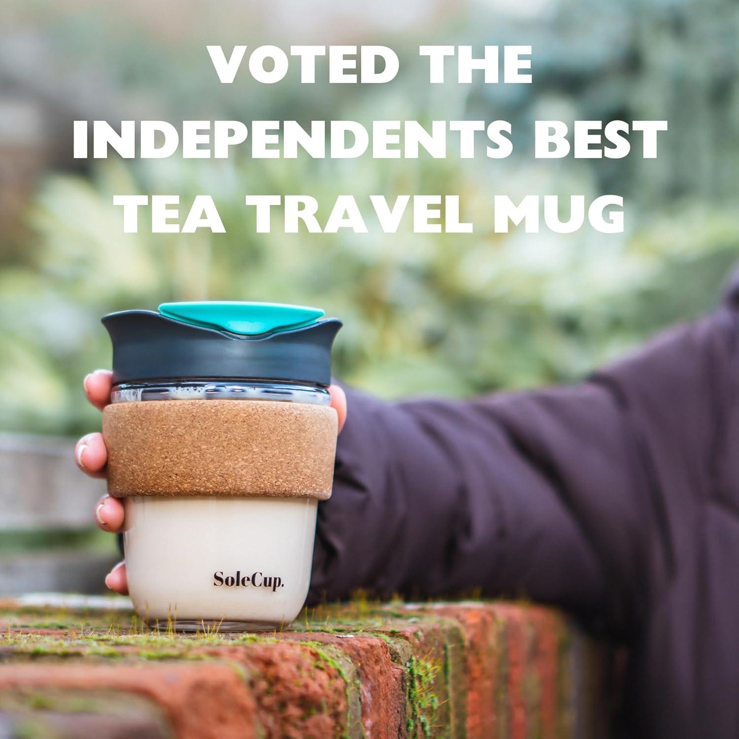 Taza de Viaje de Vidrio SoleCup 340ml Rosa Aislada Antiderrames