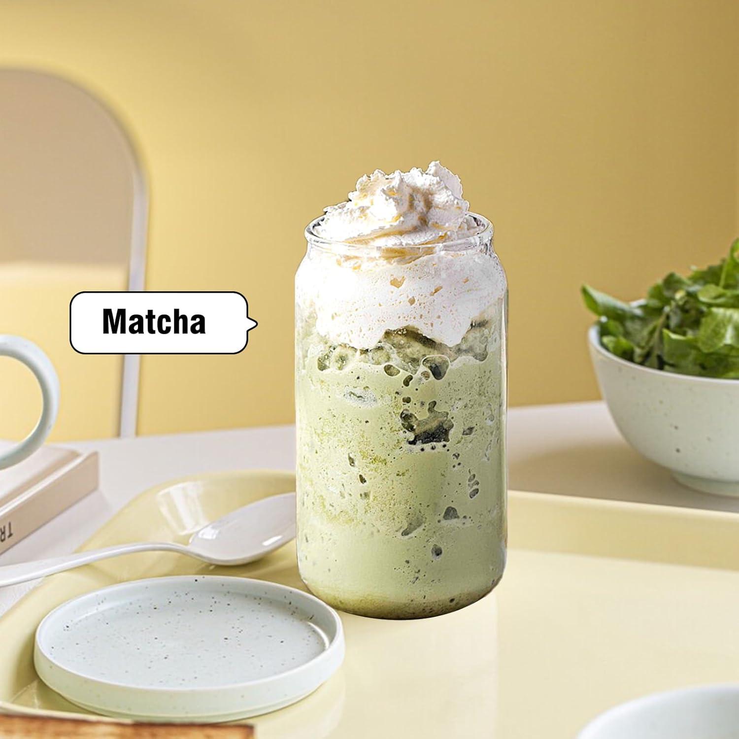 Taza de Vidrio Borosilicato 16 oz con Tapa y Popote DAMCONME