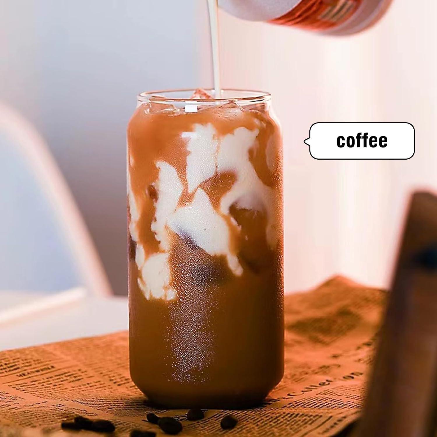 Taza de Vidrio Borosilicato 16 oz con Tapa y Popote DAMCONME