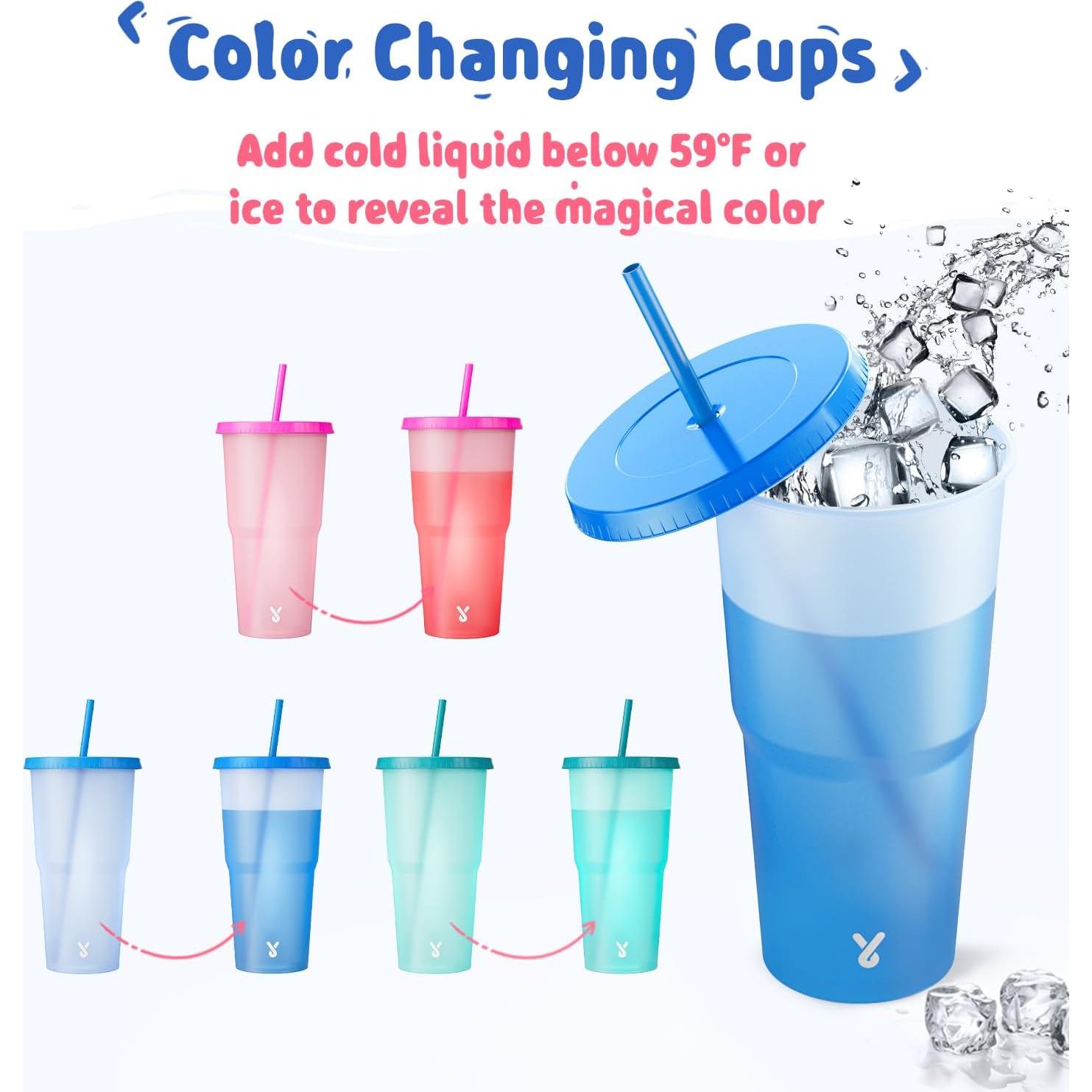 Vasos de Plástico Reutilizables Meoky 40 oz con Tapas y Pajitas