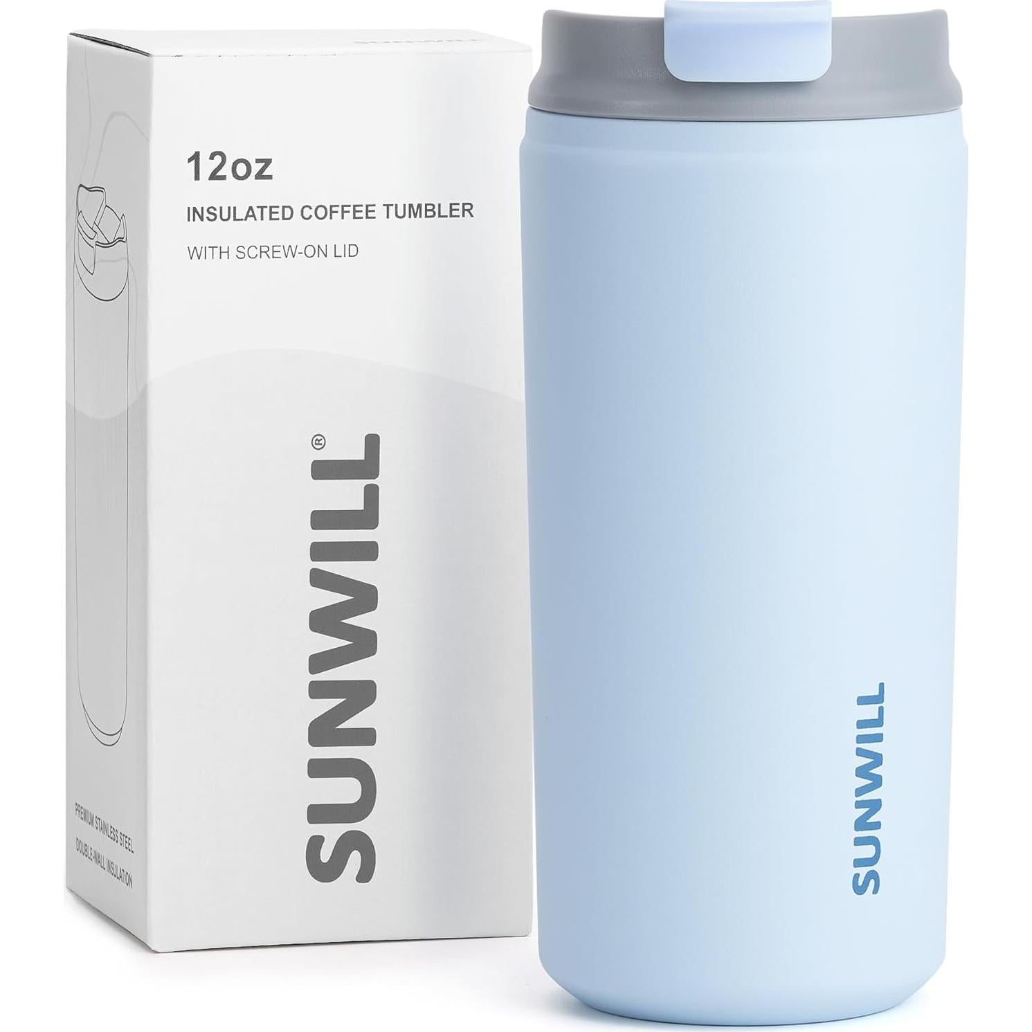 Taza de Café Aislada SUNWILL 12 oz Acero Inoxidable Iceberg