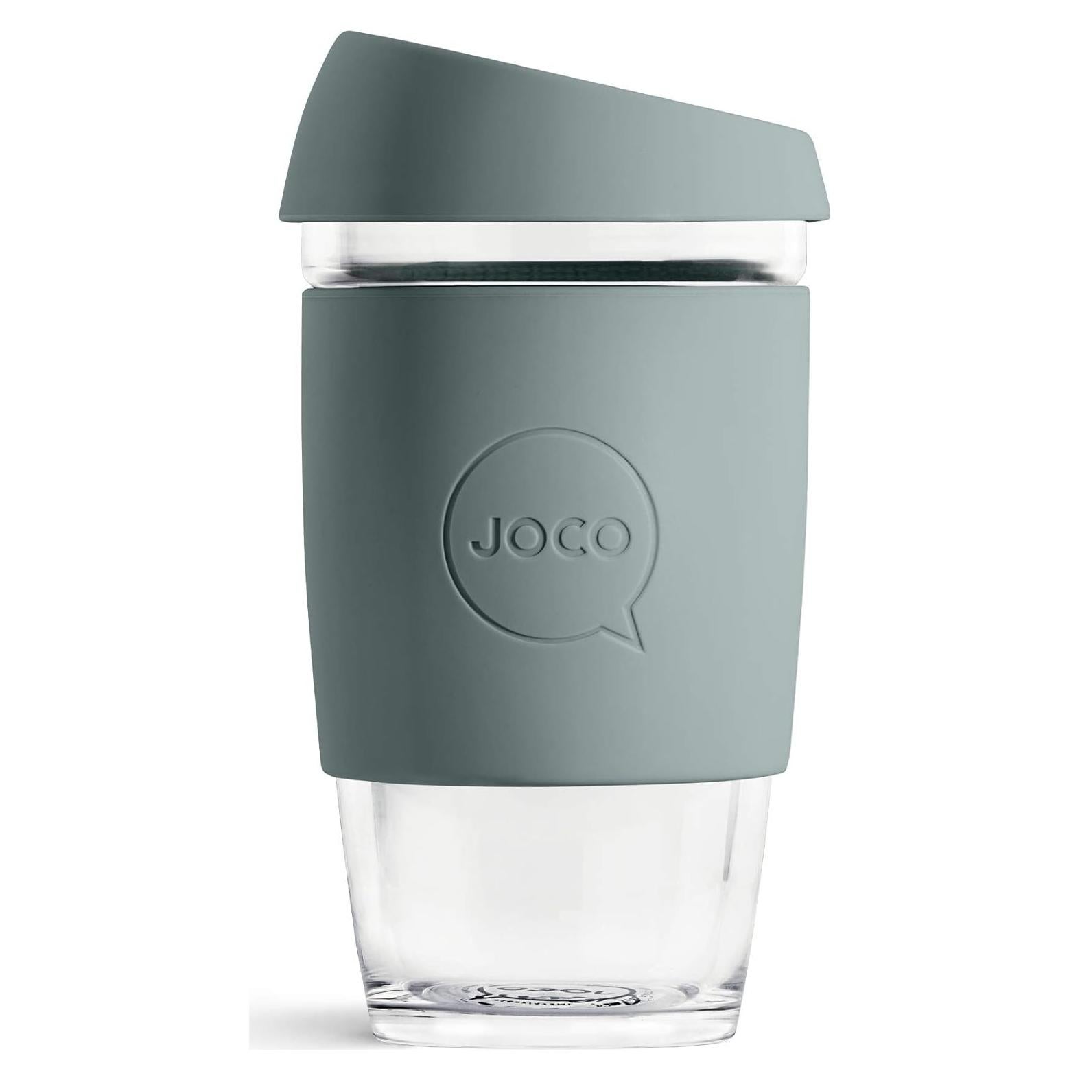 Taza Reutilizable JOCO 16oz Vidrio Borosilicato BlueStone