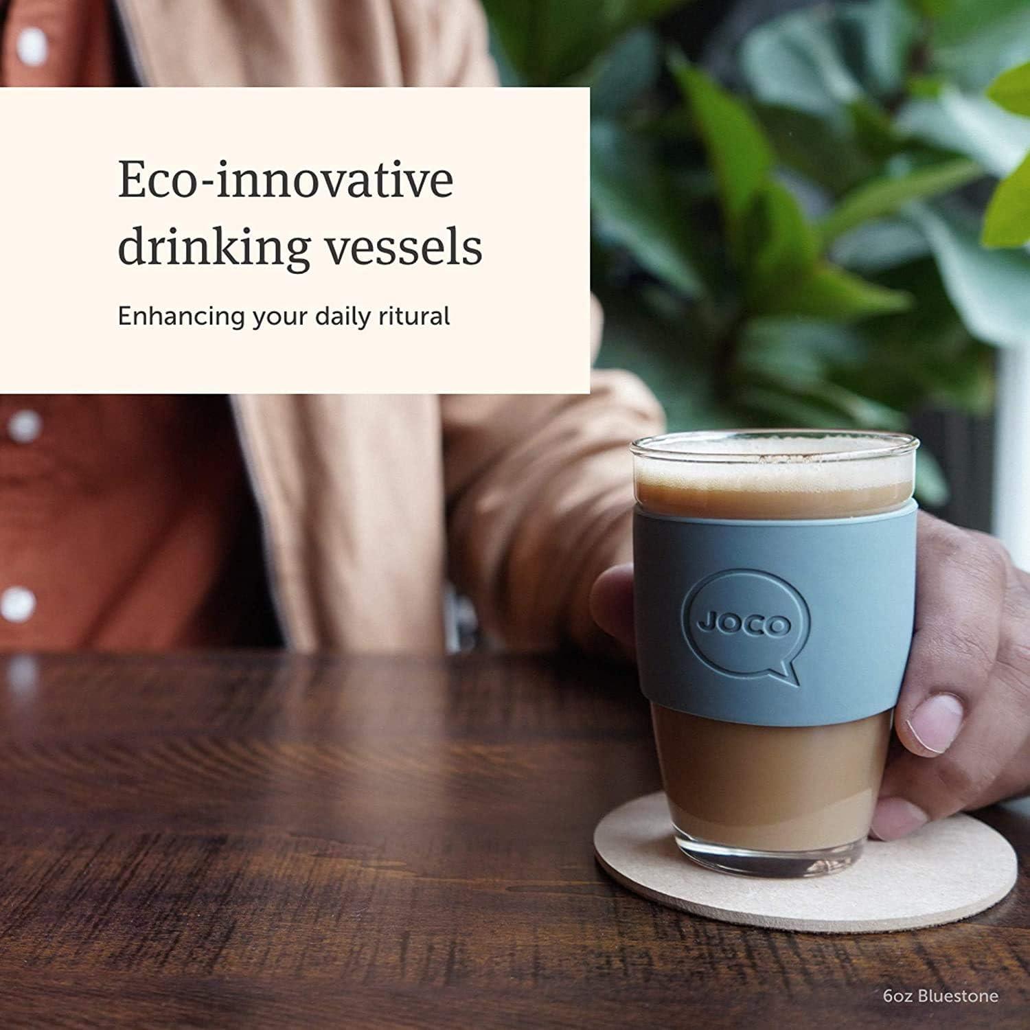 Taza Reutilizable JOCO 16oz Vidrio Borosilicato BlueStone