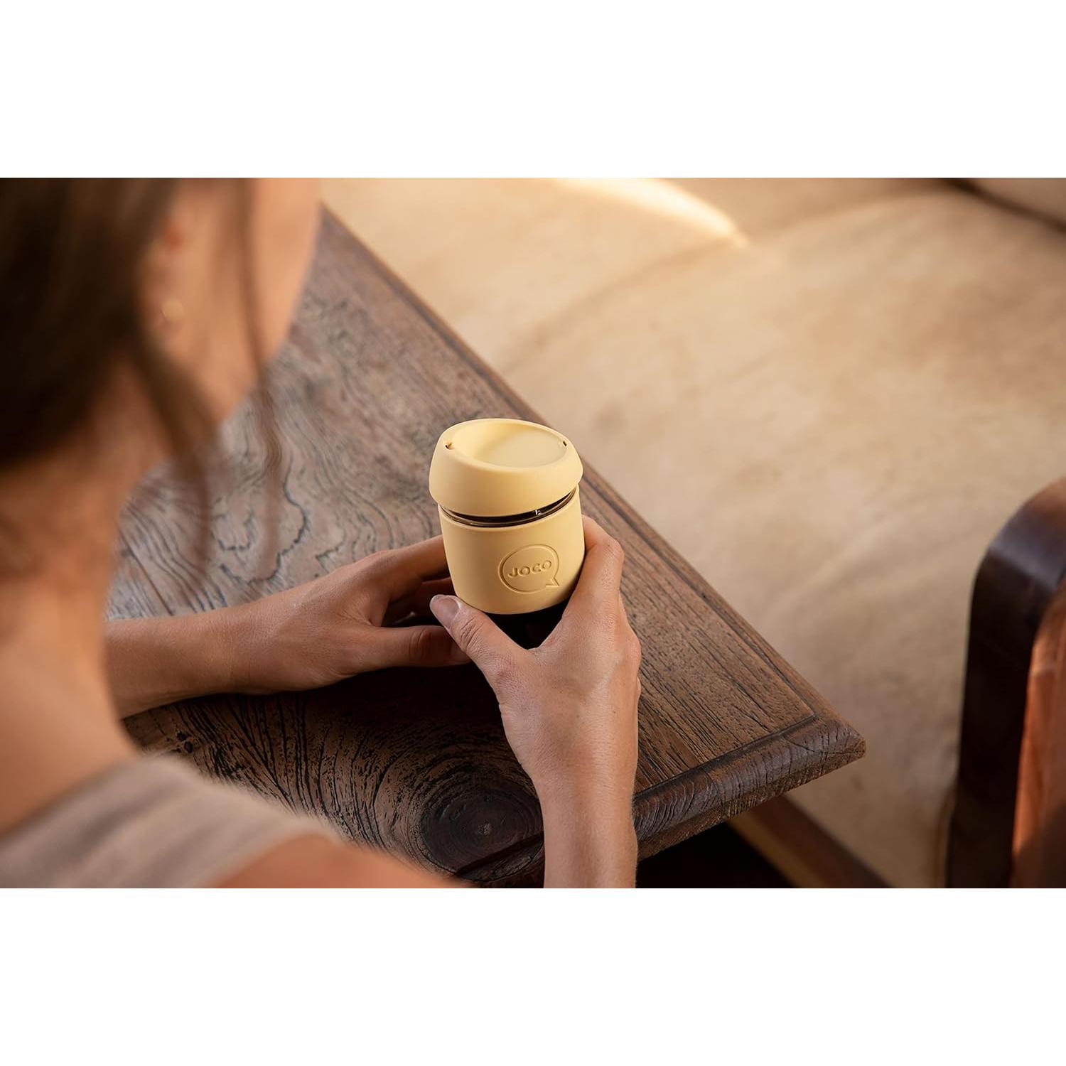 Taza Reutilizable JOCO 16oz Vidrio Borosilicato BlueStone