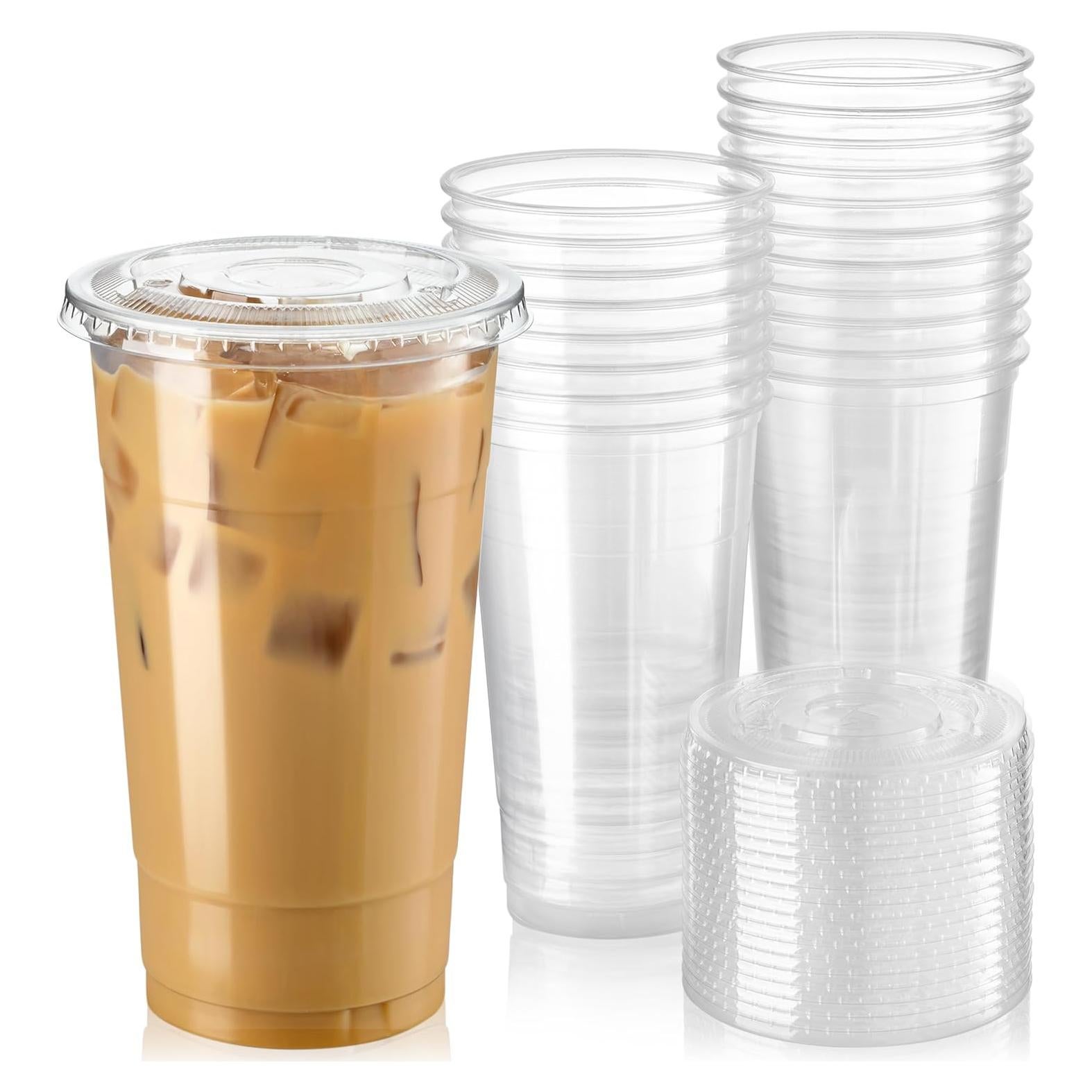 Paquete de 50 Copas de Plástico Transparentes 32 oz Fit Meal Prep