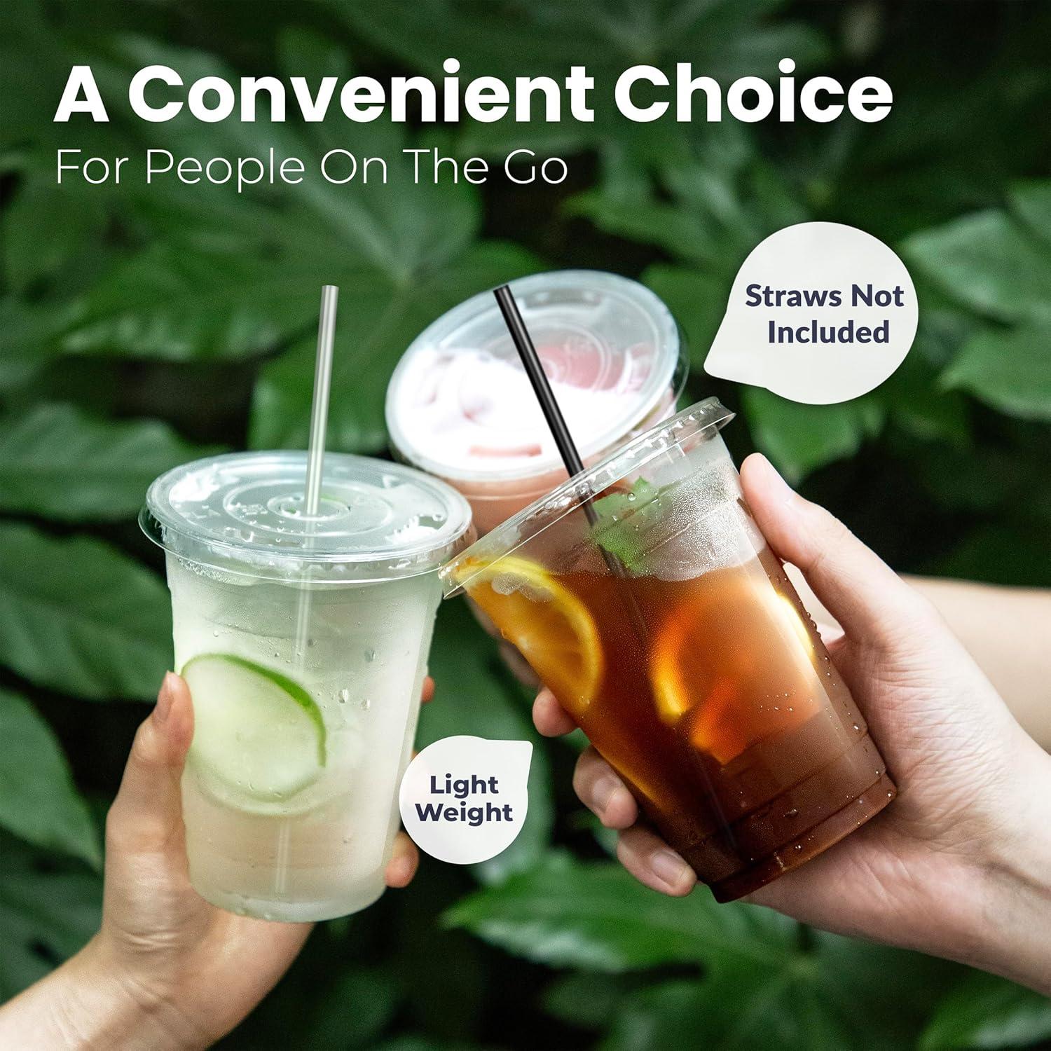 Paquete de 50 Copas de Plástico Transparentes 32 oz Fit Meal Prep