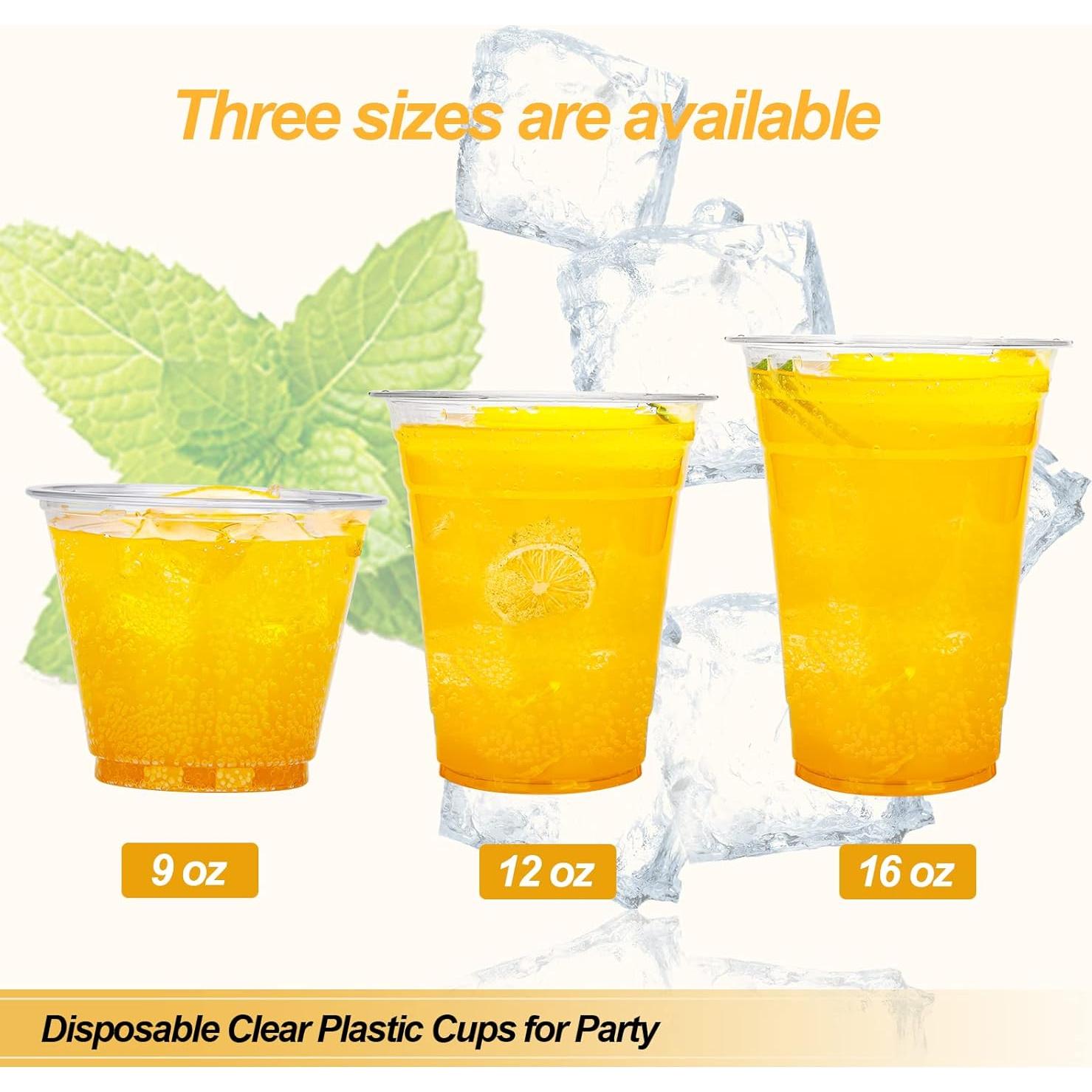 Vasos de Plástico TashiBox 16oz - 100 Unidades Desechables