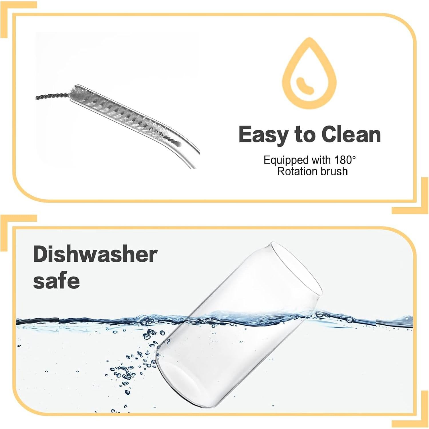 Juego de 8 Tazas de Vidrio HOMBERKING 591 ml con Tapas de Bambú