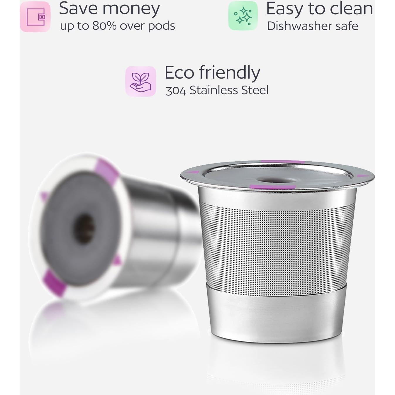 GoodCups 2 Tazas Reutilizables Acero Inoxidable para Keurig