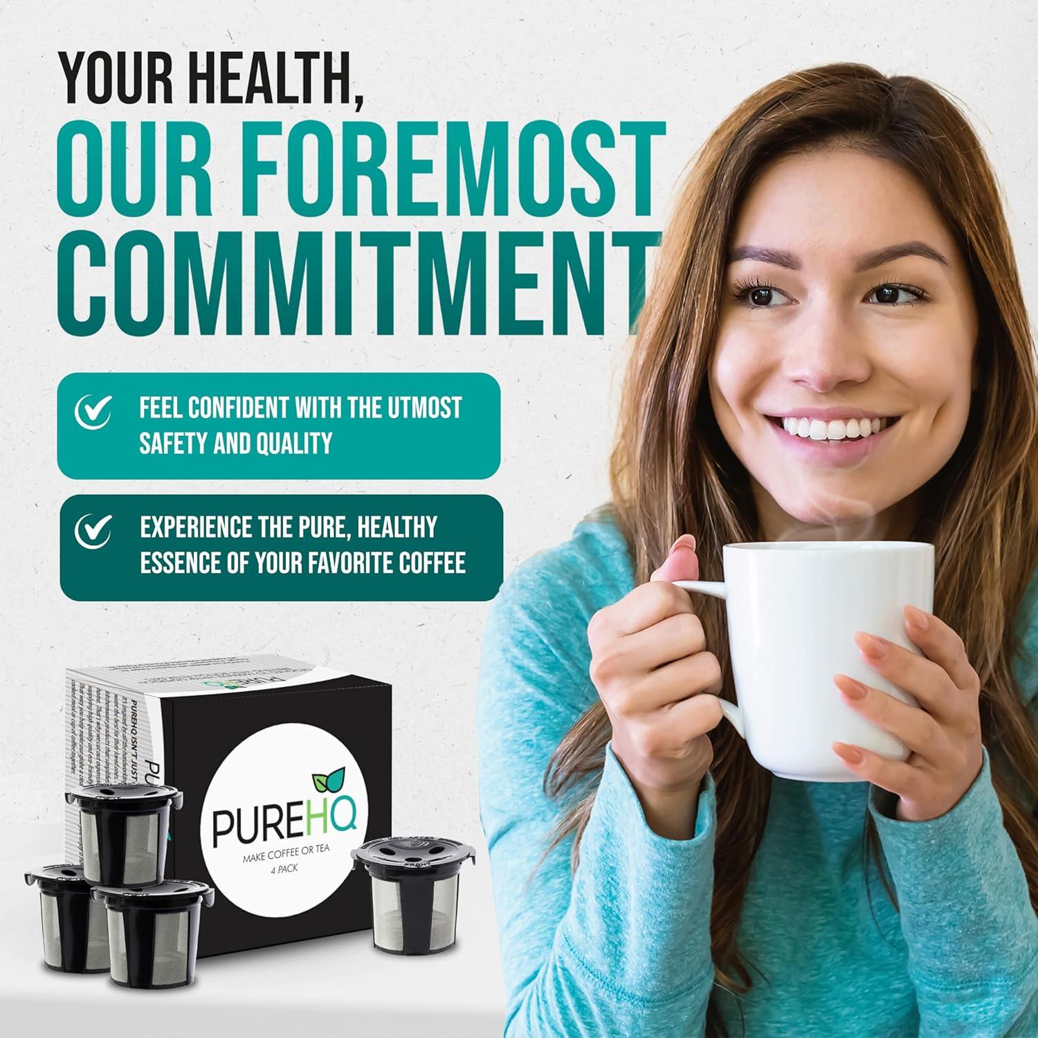 K Cups Reutilizables PureHQ para Cafetera Keurig - Paquete de 4