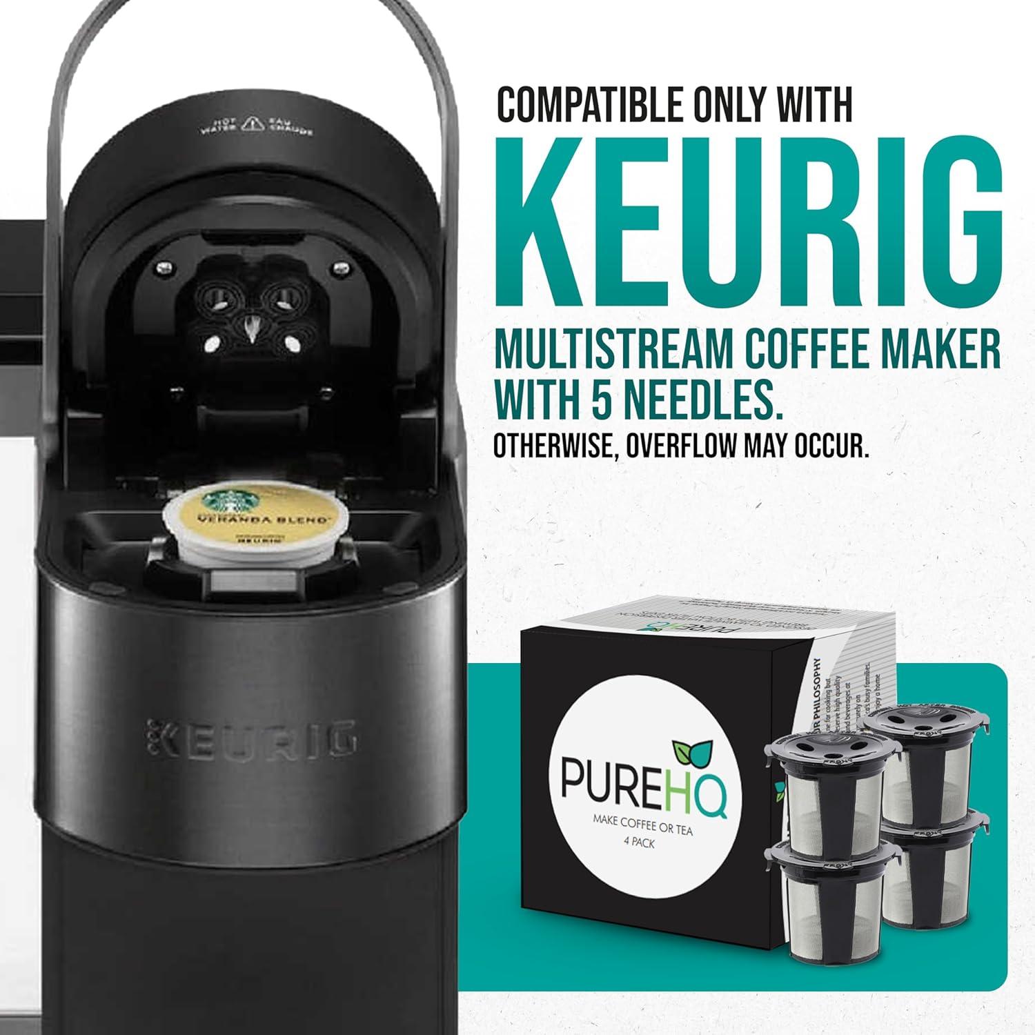 K Cups Reutilizables PureHQ para Cafetera Keurig - Paquete de 4