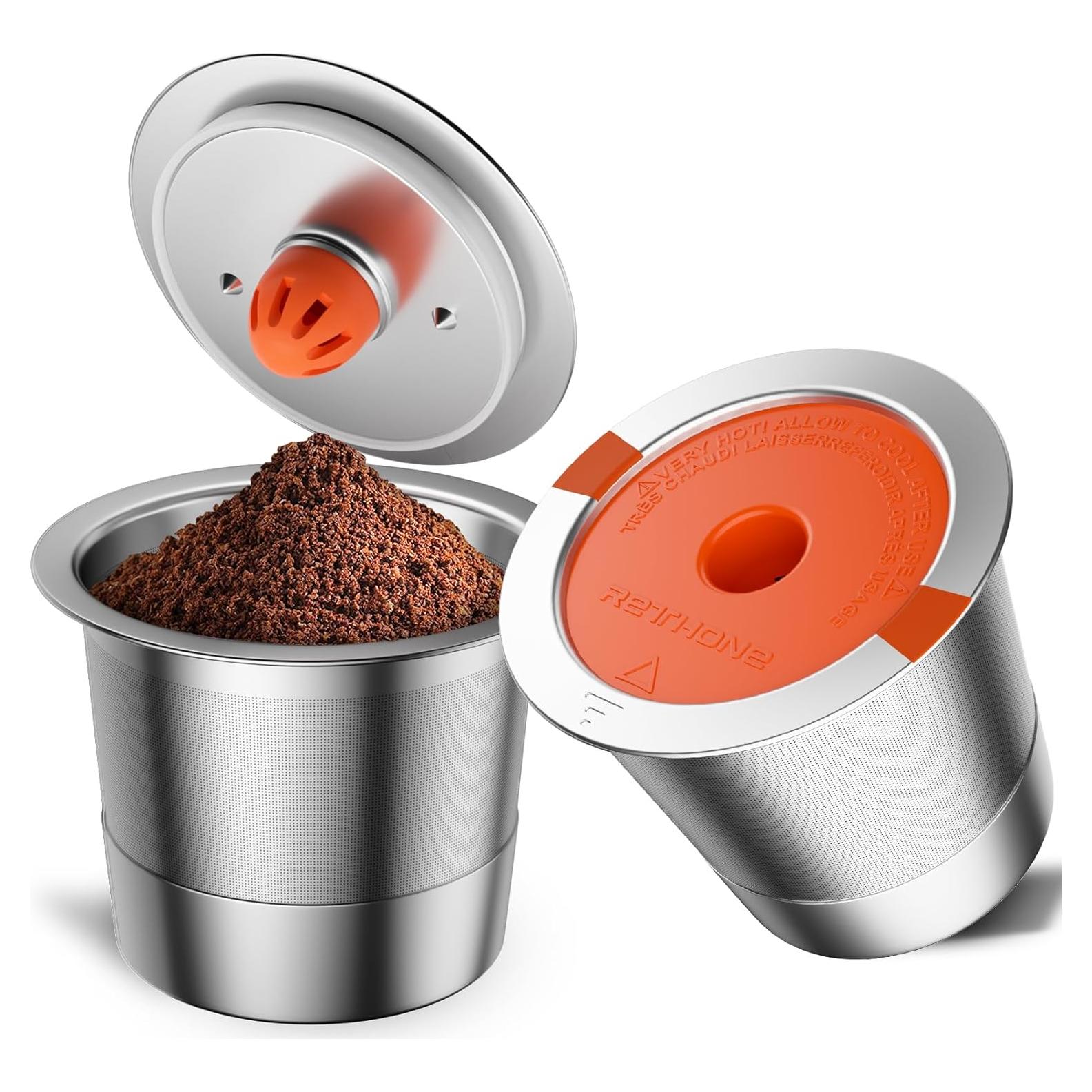 Tazas K Reutilizables RETHONE Acero Inoxidable 2 Unidades