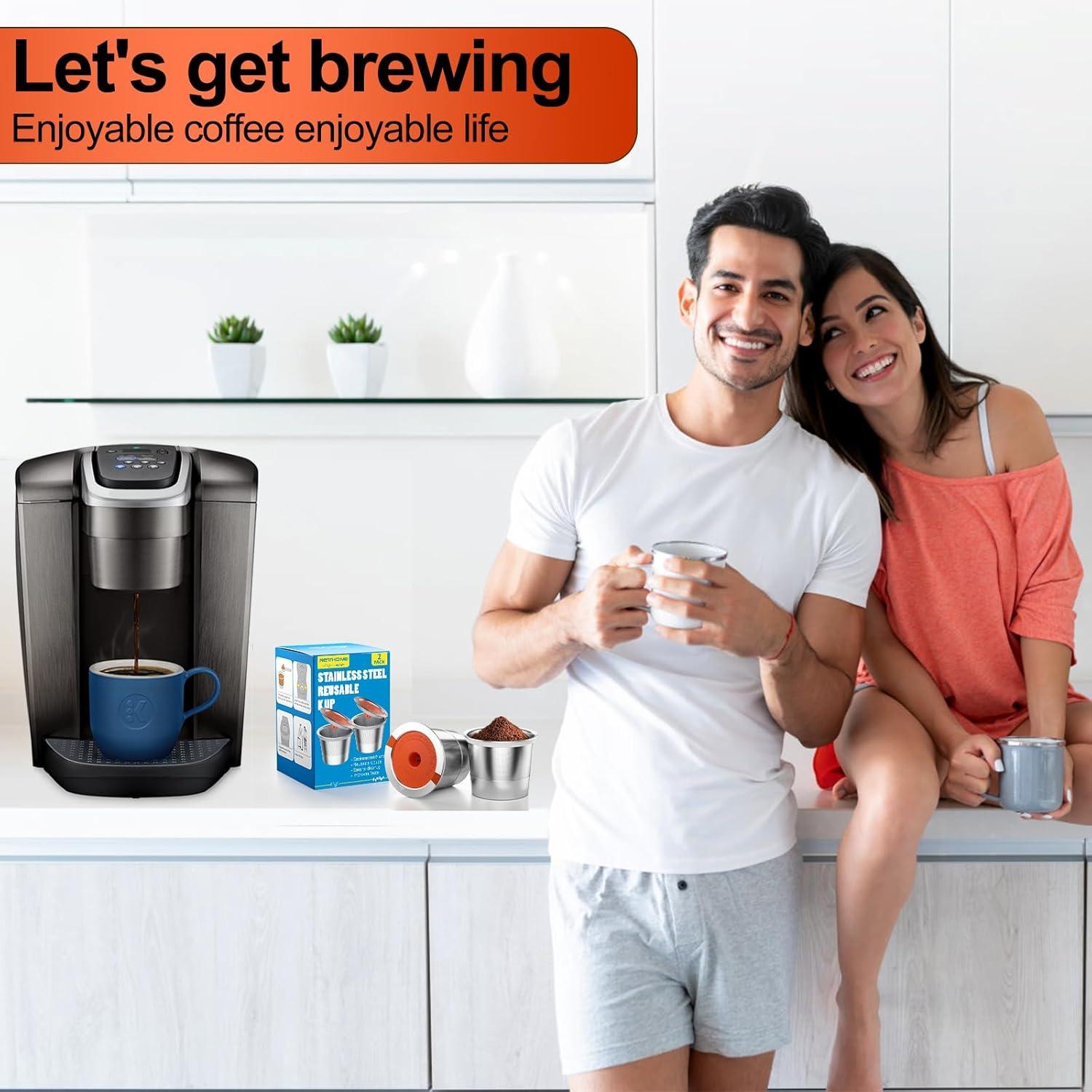 Tazas K Reutilizables RETHONE Acero Inoxidable 2 Unidades