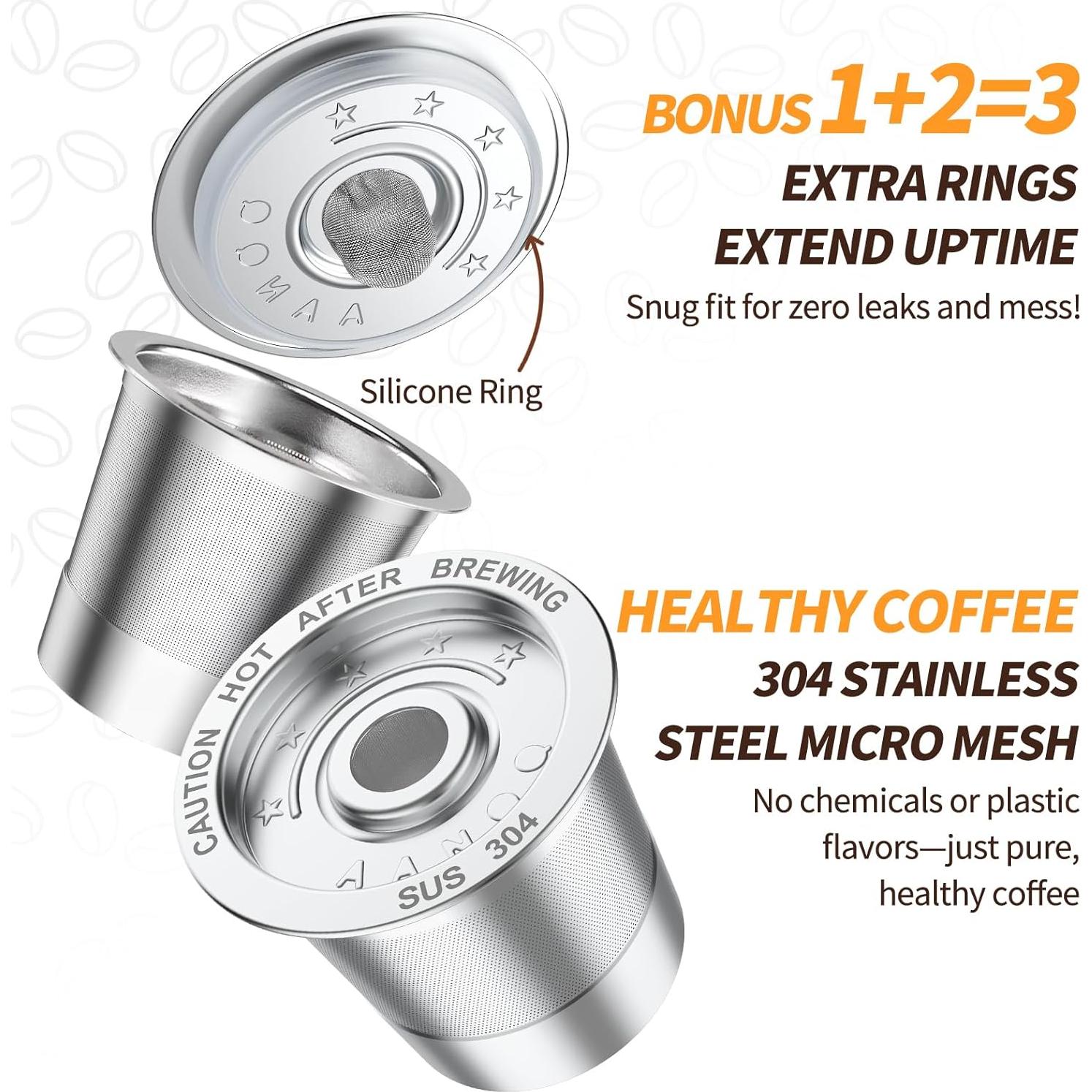 Cápsulas de café reutilizables AANQQ K Cup para Keurig 1.0 - 2 Unidades