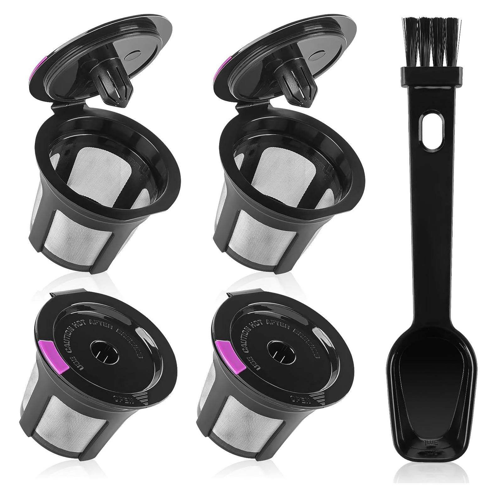 Tazas K Reutilizables Rishpahu, Paquete de 4 con Filtro de Acero