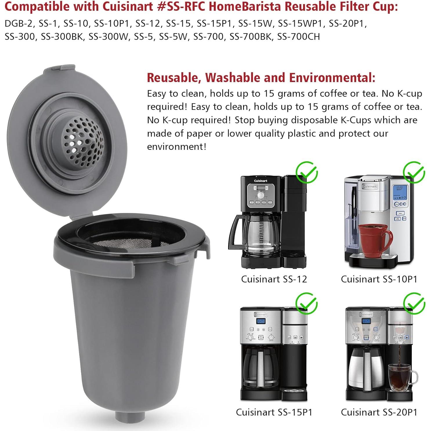 Taza de Filtro Reutilizable FOTRIC para Cuisinart - 2 Paquete