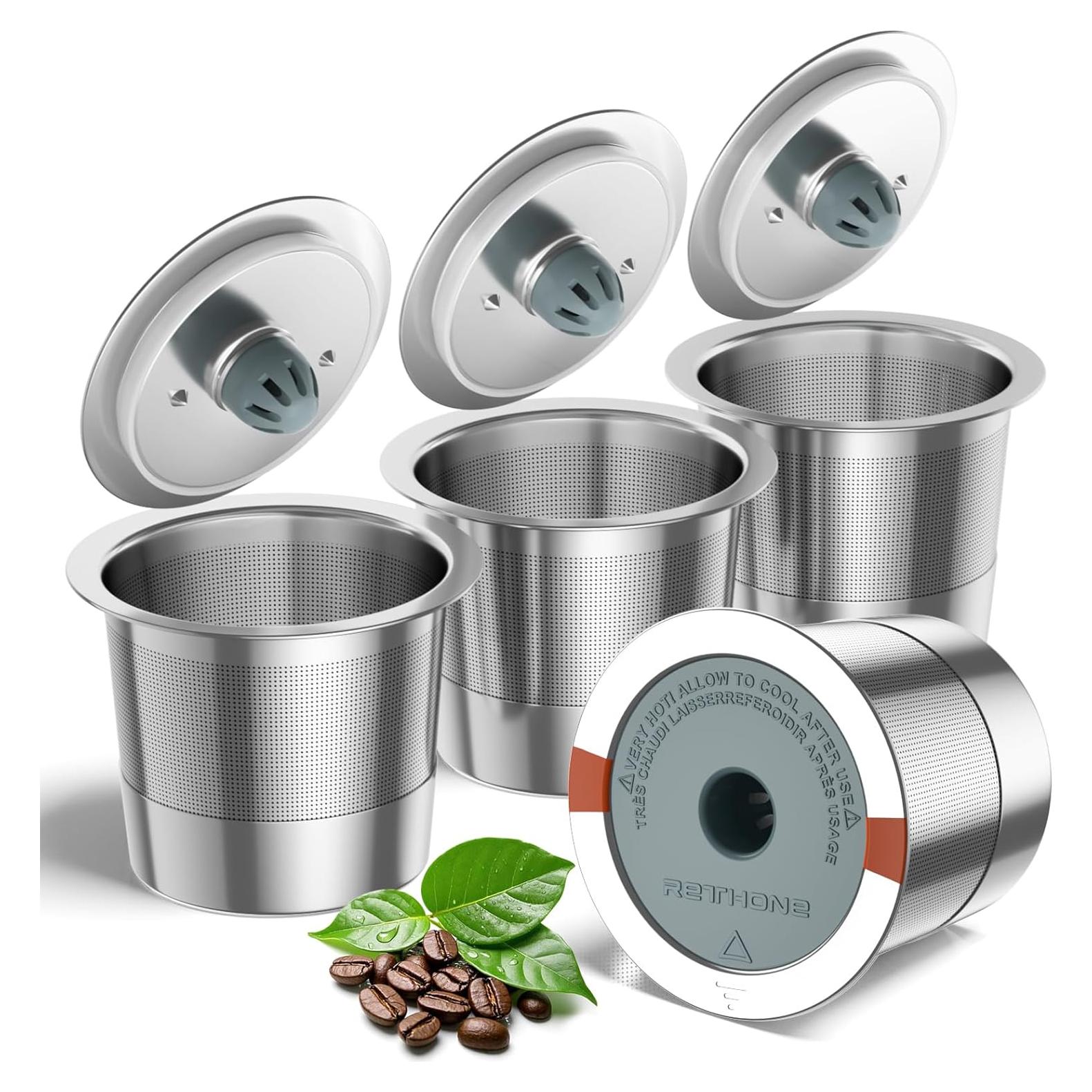 Taza K Reutilizable RETHONE de Acero Inoxidable - 4 Piezas