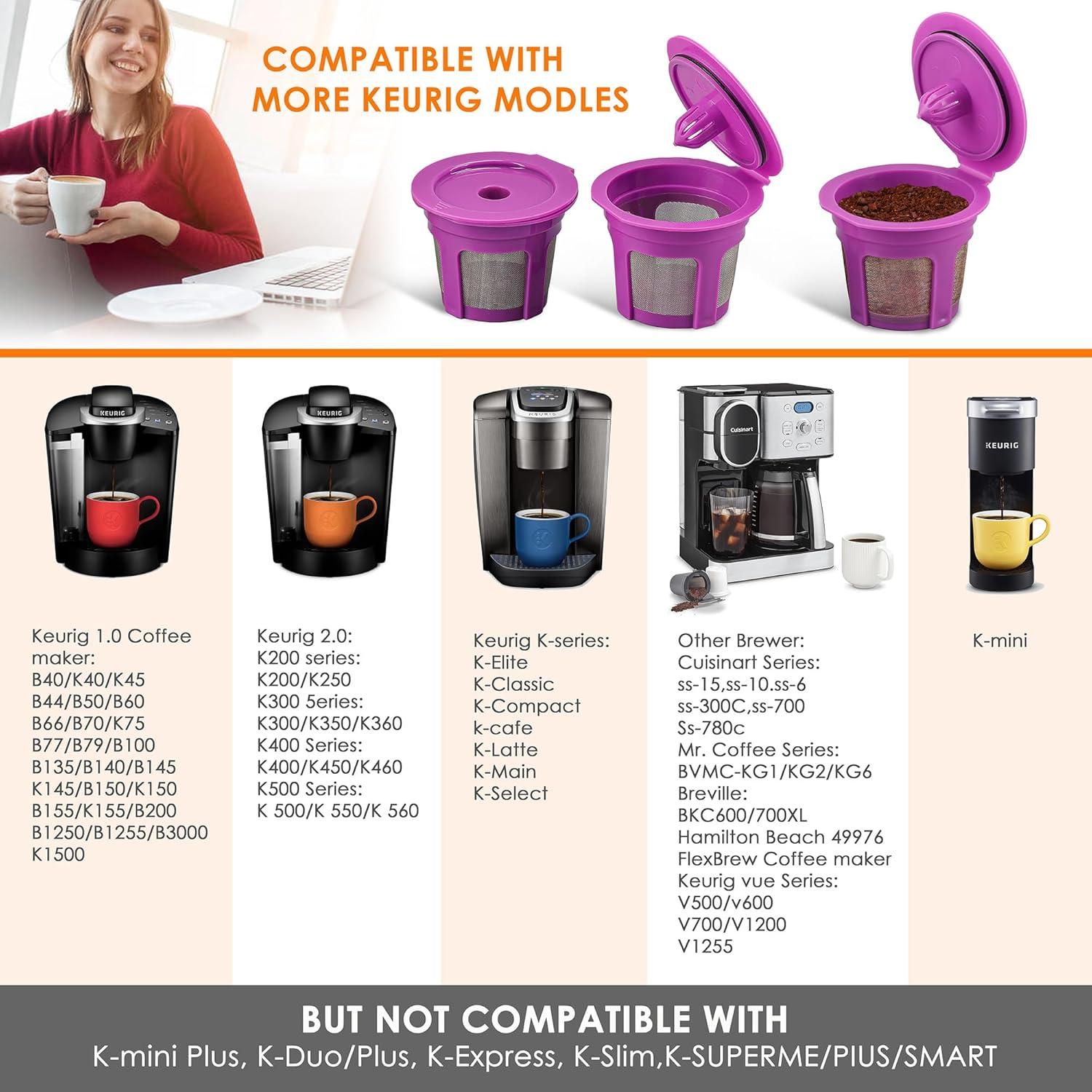 Paquete de 4 Filtros de Café Reutilizables Haetyly para Keurig