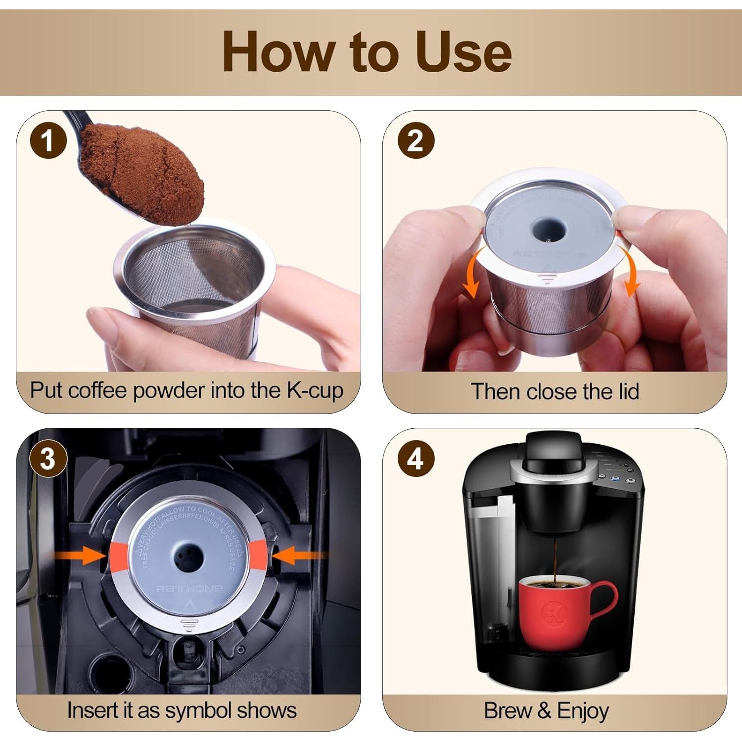 Filtros de Café Reutilizables RETHONE K Cup Acero Inoxidable