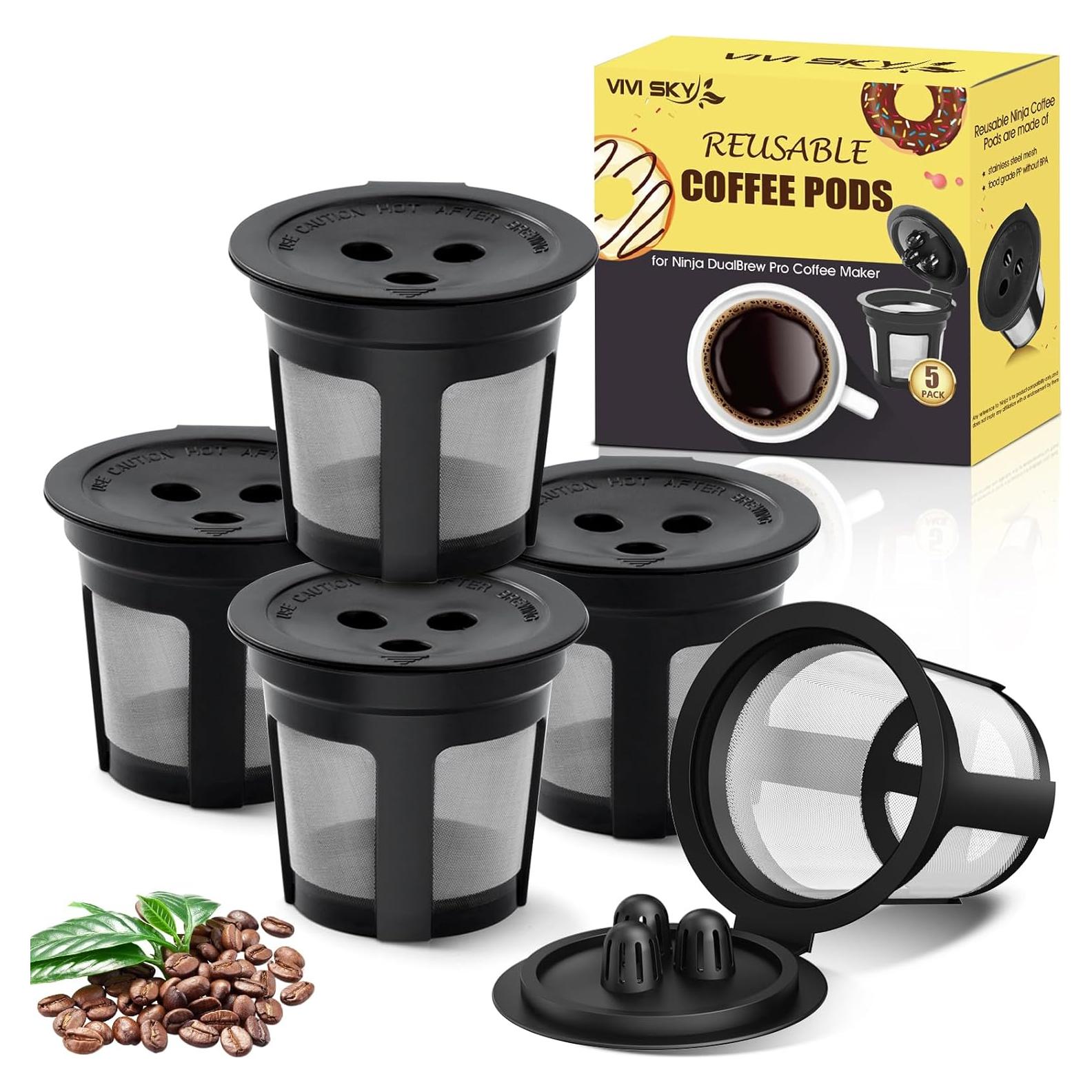 5 Cápsulas de Café Reutilizables VIVI SKY para Ninja DualBrew