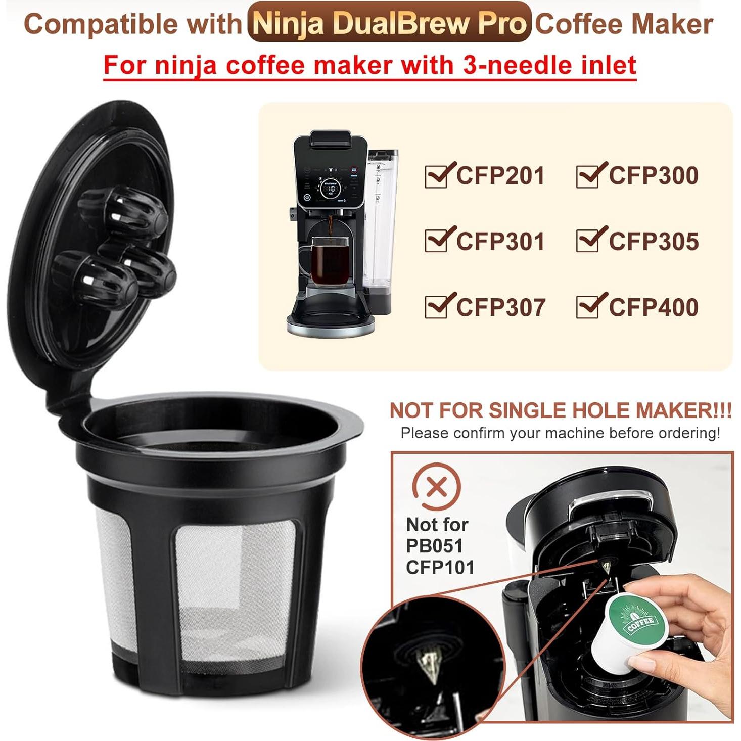 5 Cápsulas de Café Reutilizables VIVI SKY para Ninja DualBrew