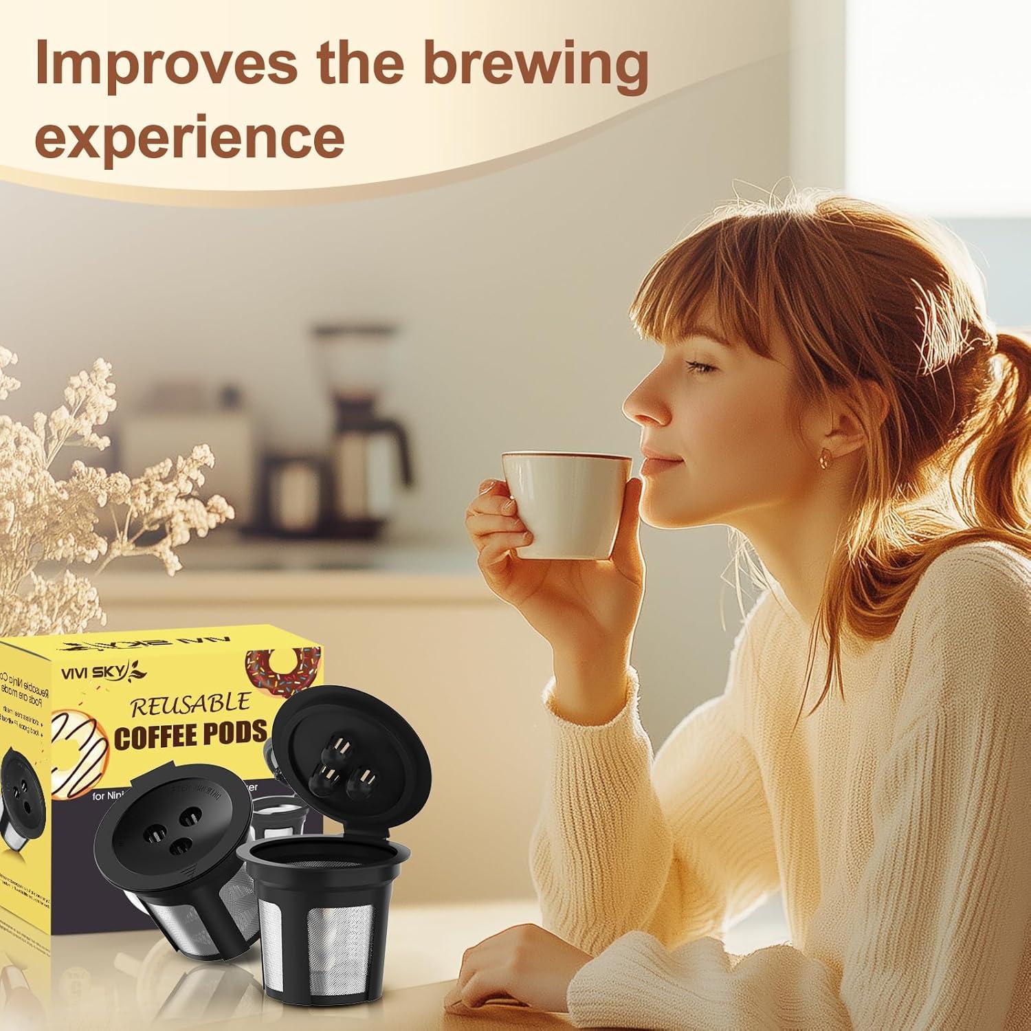 5 Cápsulas de Café Reutilizables VIVI SKY para Ninja DualBrew