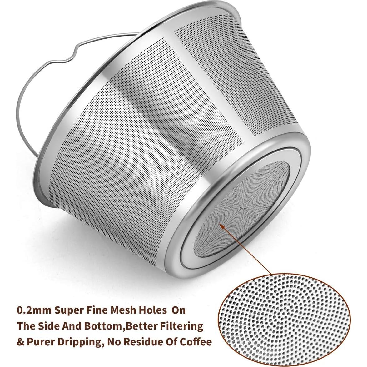 Filtro de café reutilizable 4 tazas RUOYING acero inoxidable