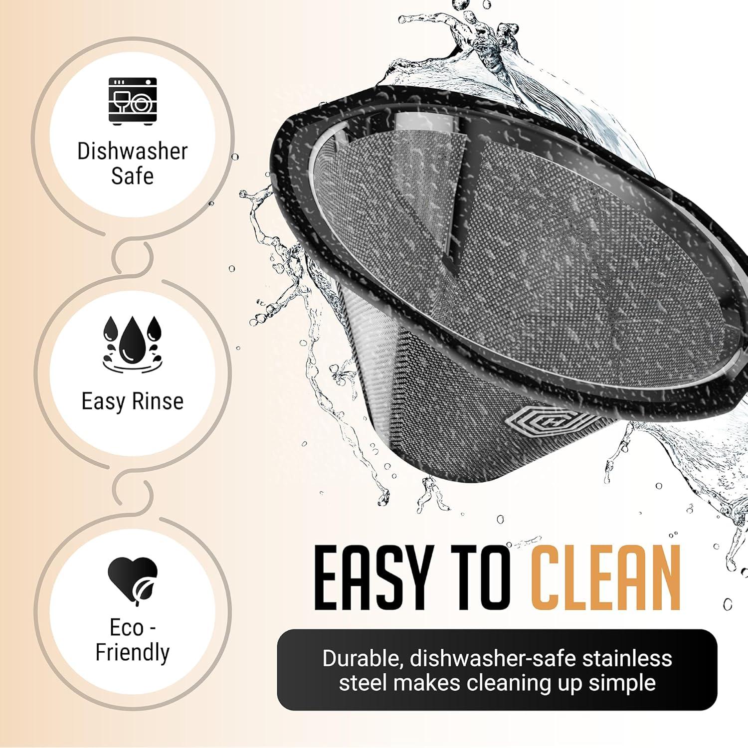 Filtro de Café Reutilizable HEXNUB para Kalita Wave 185 y OXO 8 Tazas