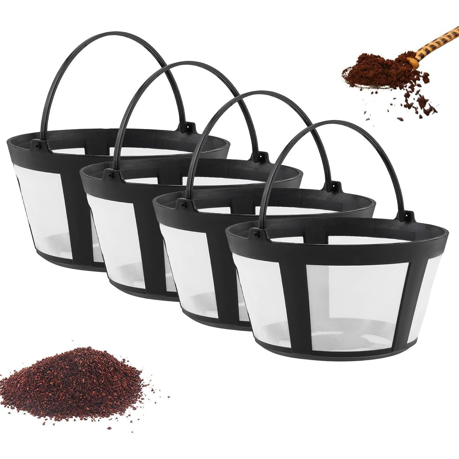 Cestas de Filtros de Café Reutilizables TQEONKL 4PC 8-12 Tazas