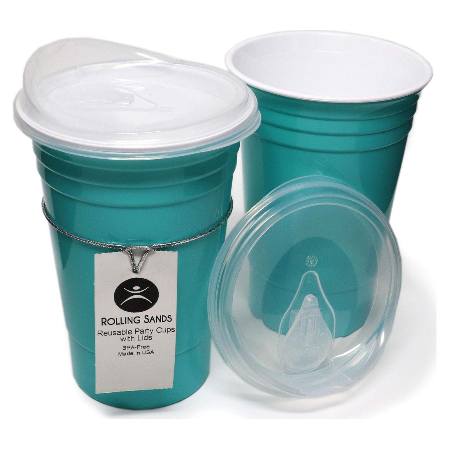 Vasos Reutilizables Rolling Sands 473ml Aqua - Paquete de 2
