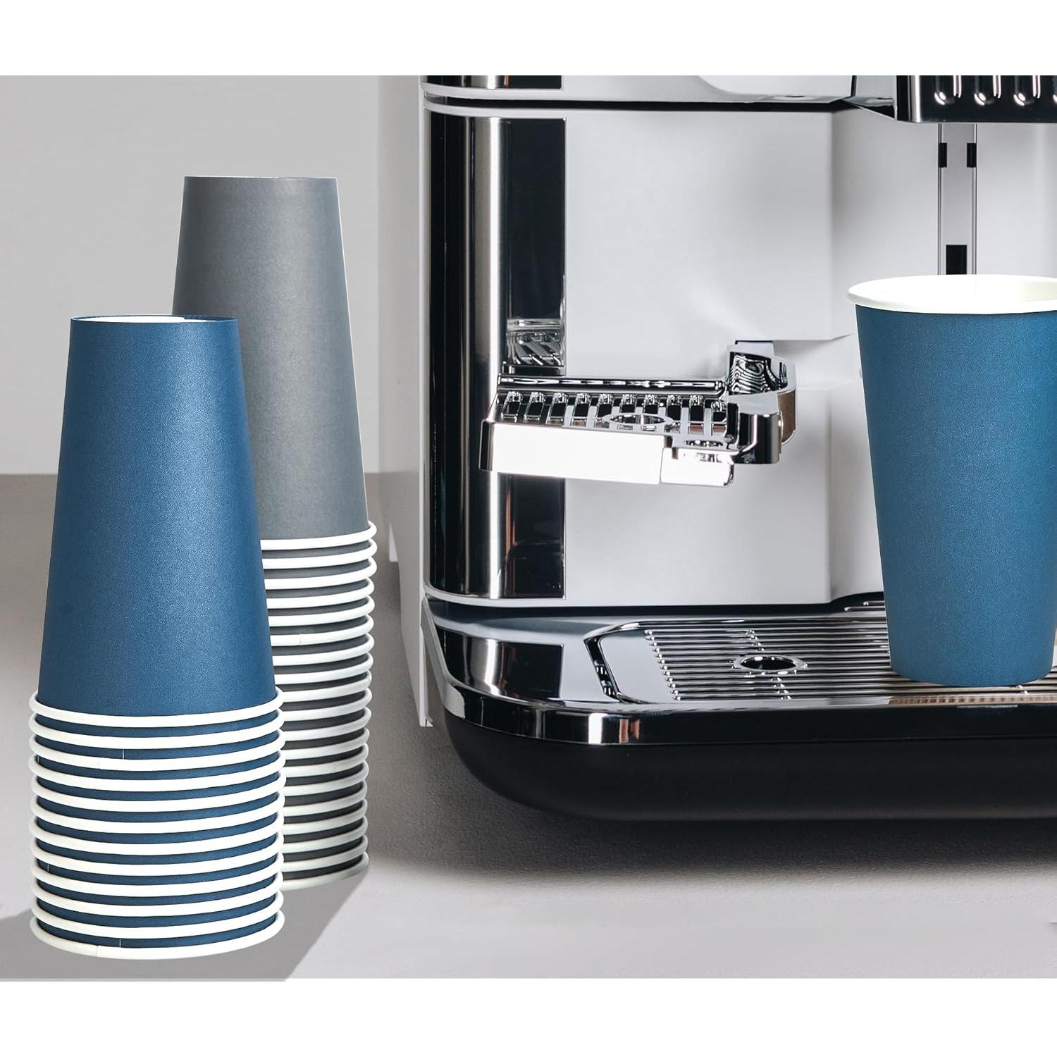 Vasos de Papel Desechables LITOPAK 100 Unidades 16 oz Azul y Gris