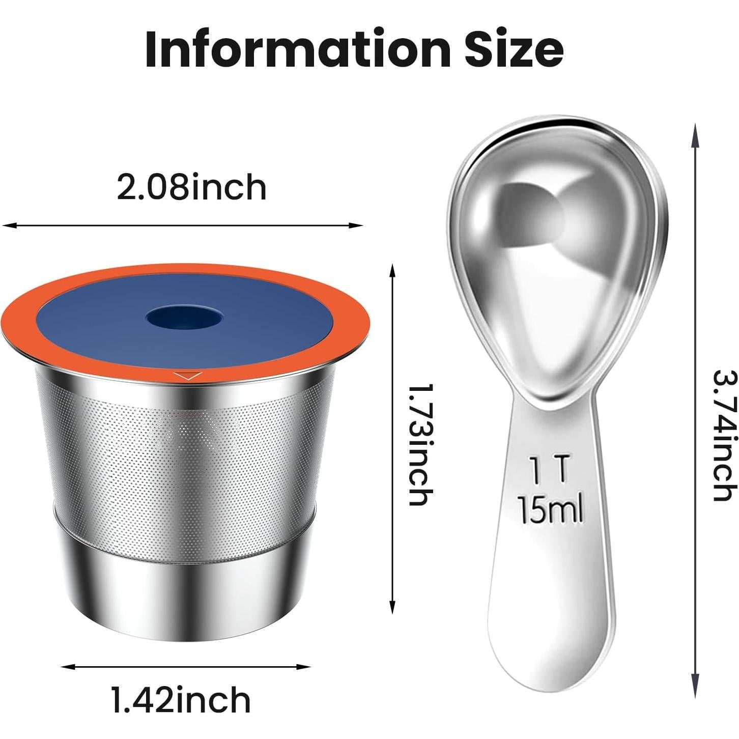 Tazas K reutilizables YEOSEN de acero inoxidable para Keurig 2.0 y 1.0 - 2 paquetes