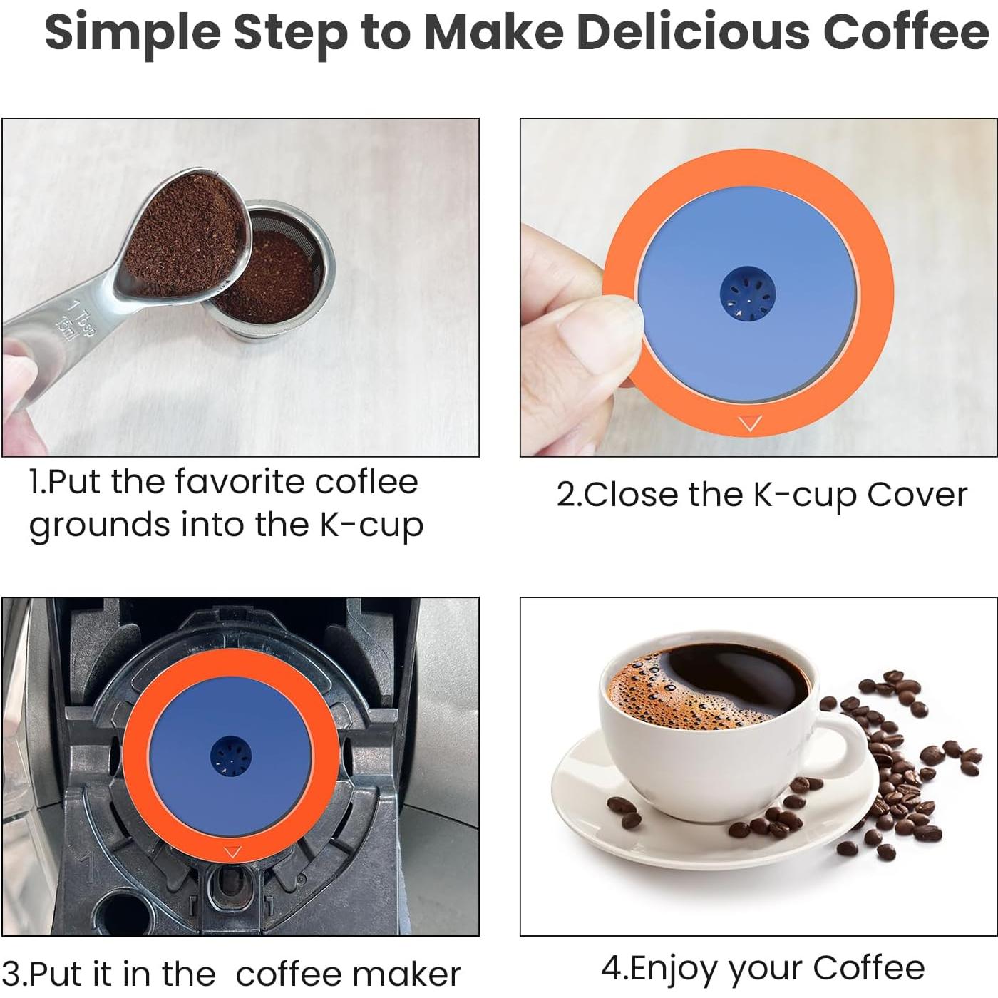 Tazas K reutilizables YEOSEN de acero inoxidable para Keurig 2.0 y 1.0 - 2 paquetes