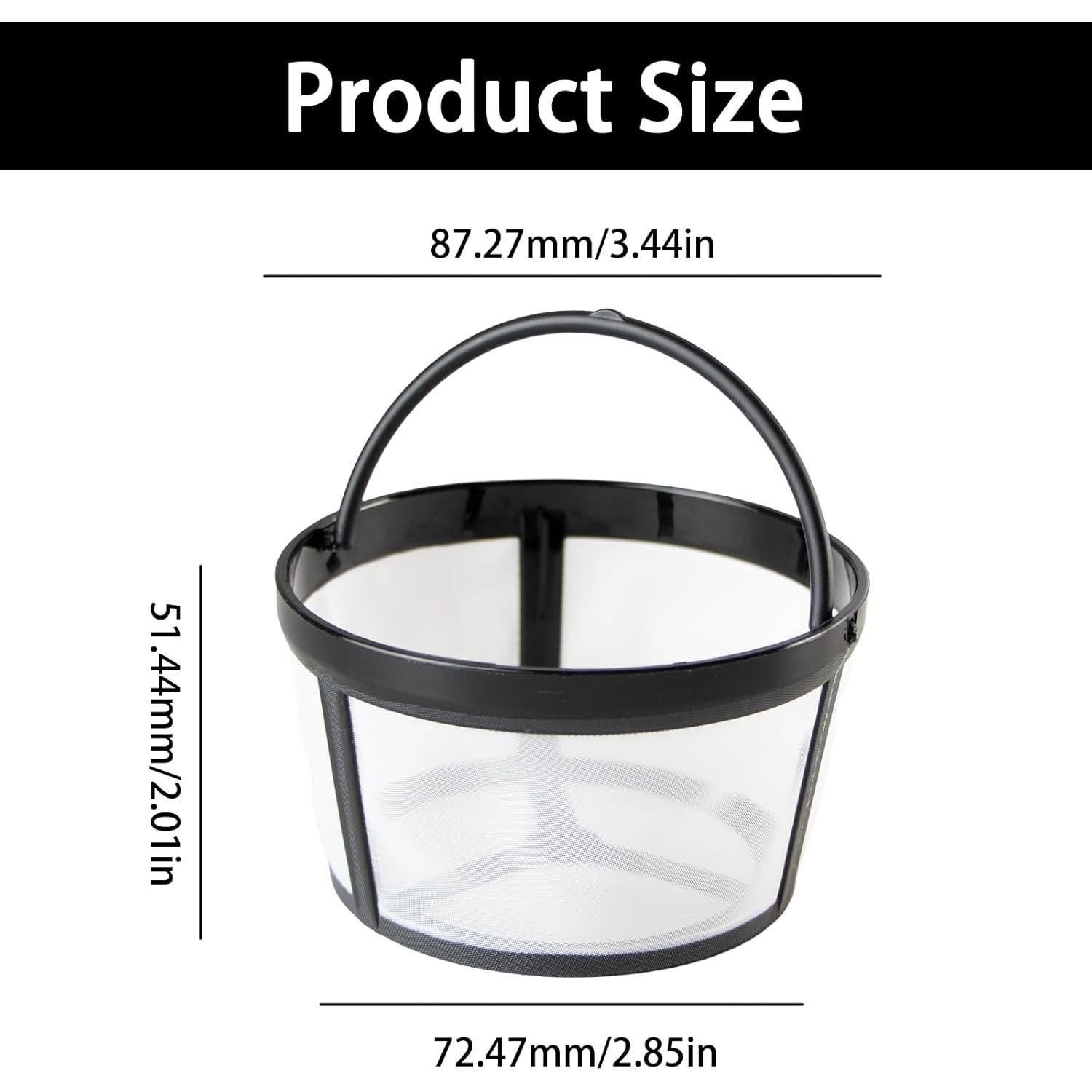 Paquete de 2 Filtros de Café Reutilizables Siktorrwd Nylon 4-5 Tazas