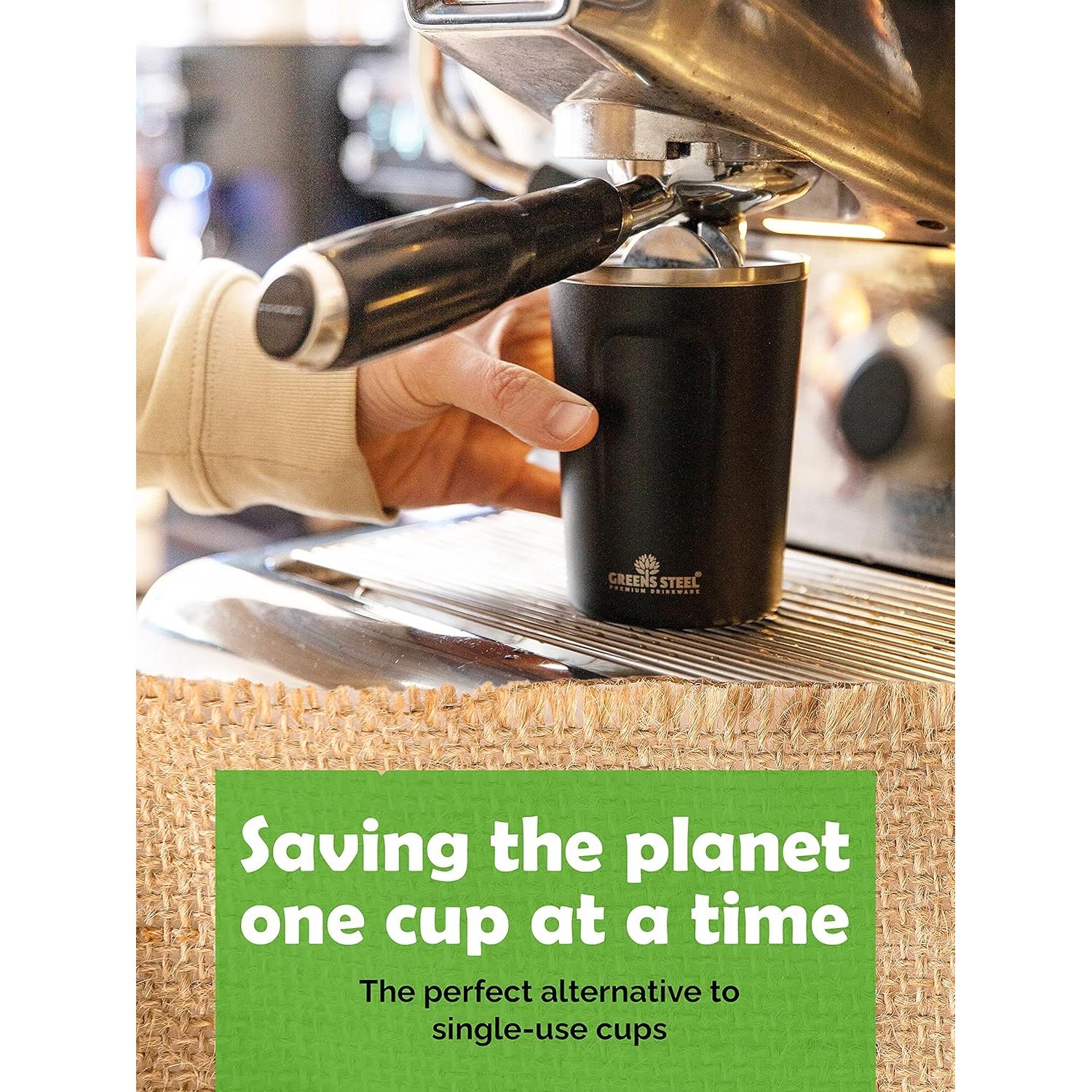 Taza de Café Aislada Greens Steel 0.35L Acero Inoxidable