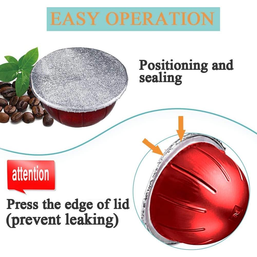 Tapa de Aluminio CAPMESSO 64mm para Cápsulas Nespresso VertuoLine - 100 Piezas