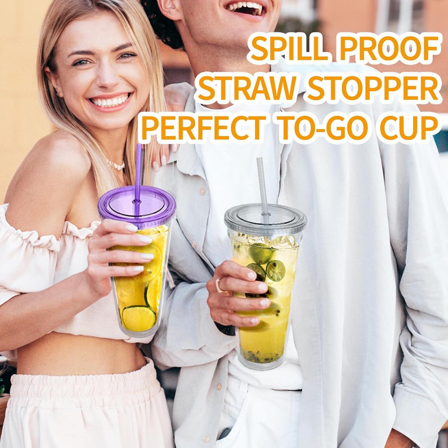 Vaso Acrílico Zukro 32 oz Doble Pared con Popote - 2 Unidades