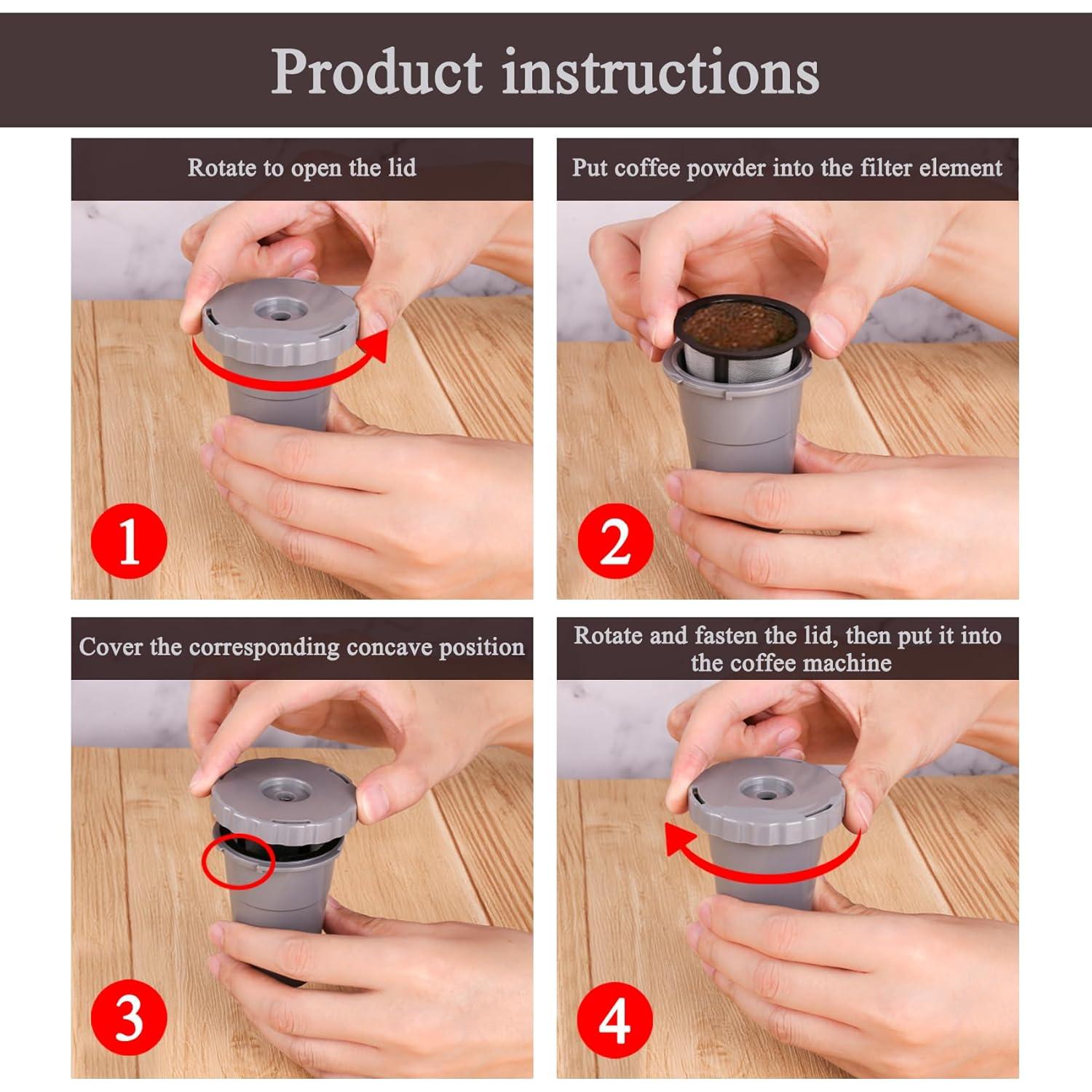 Filtro de café reutilizable DSYJ para Keurig B30 B40 B50 B60 B70 - 3 unidades