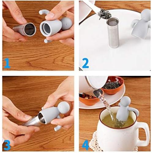 Infusor de Té Leden Acero Inoxidable con Mango de Silicona Gris
