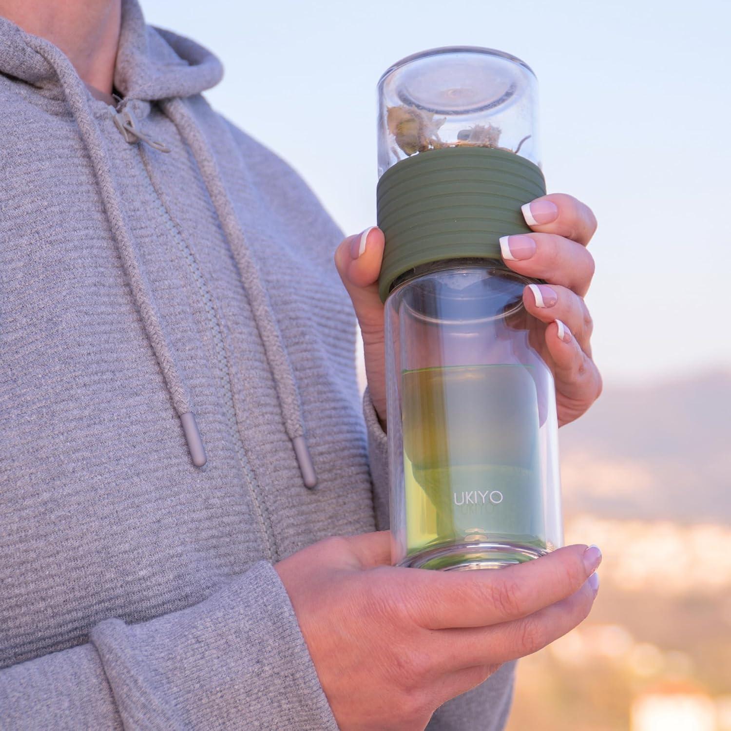 Botella de Infusión de Té Ukiyo Sense Verde 248 ml Doble Pared