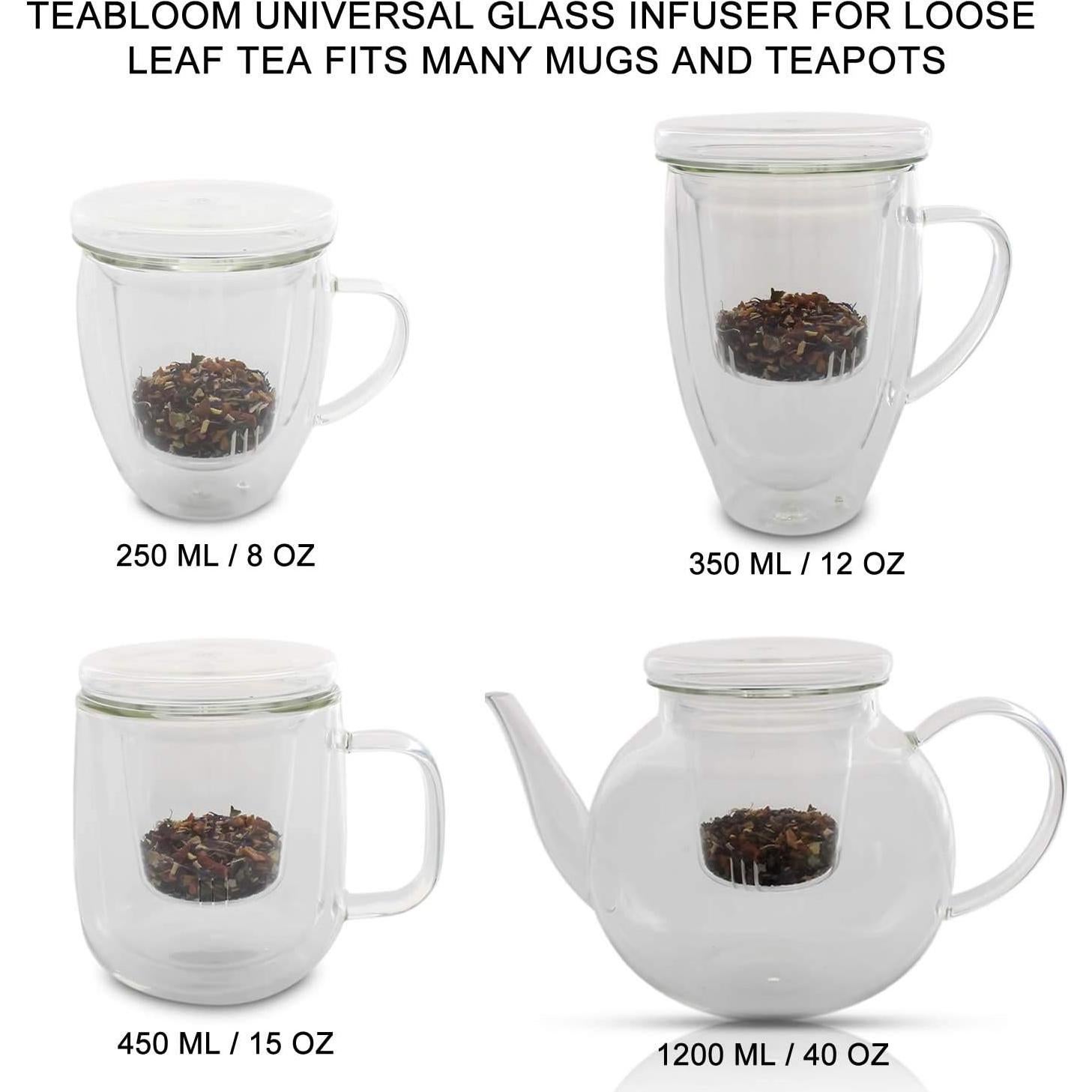 Infusor de Té de Vidrio Teabloom Universal 136g - Saludable y Eficaz