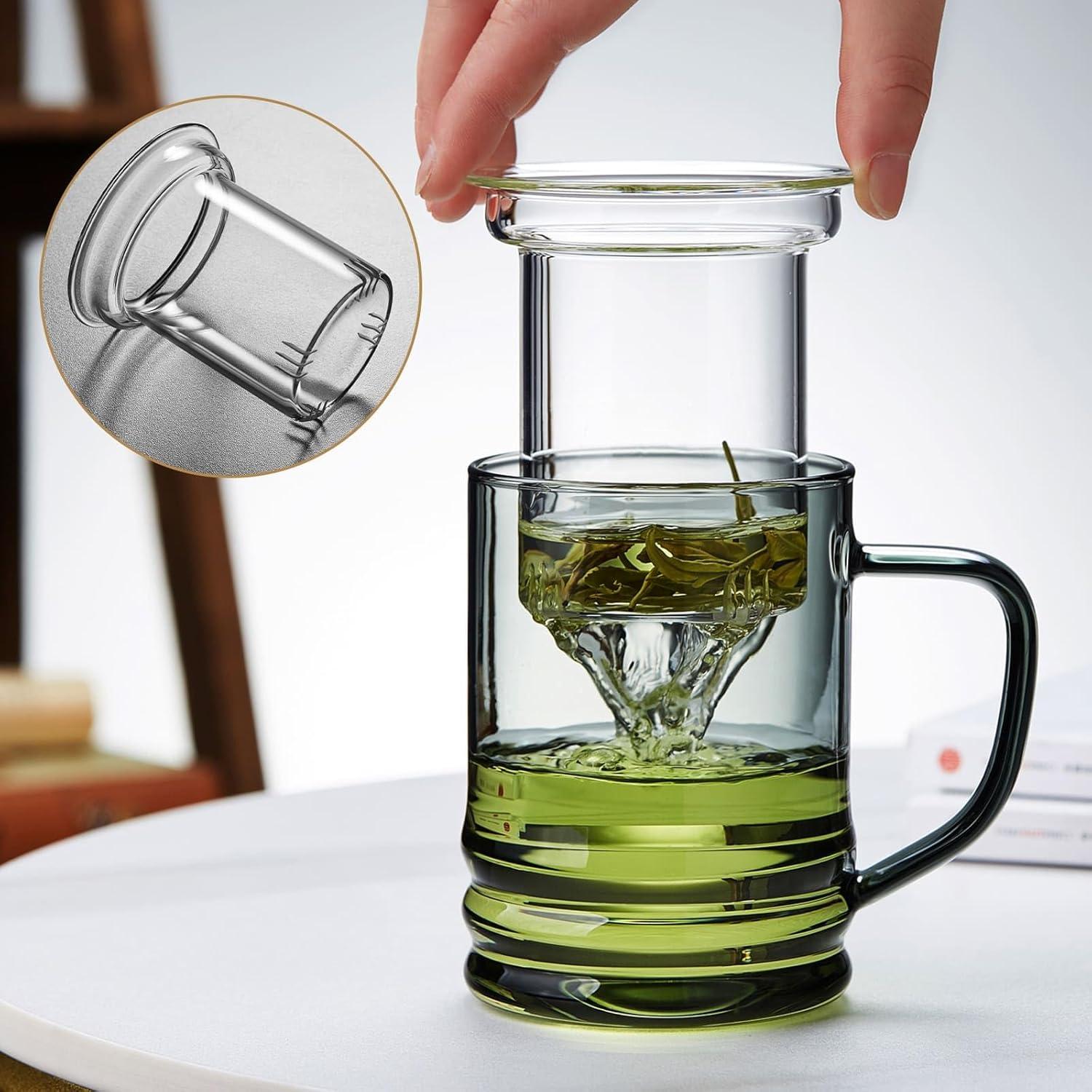 Taza de Té Irrompible de Vidrio Borosilicato 427 ml con Infusor