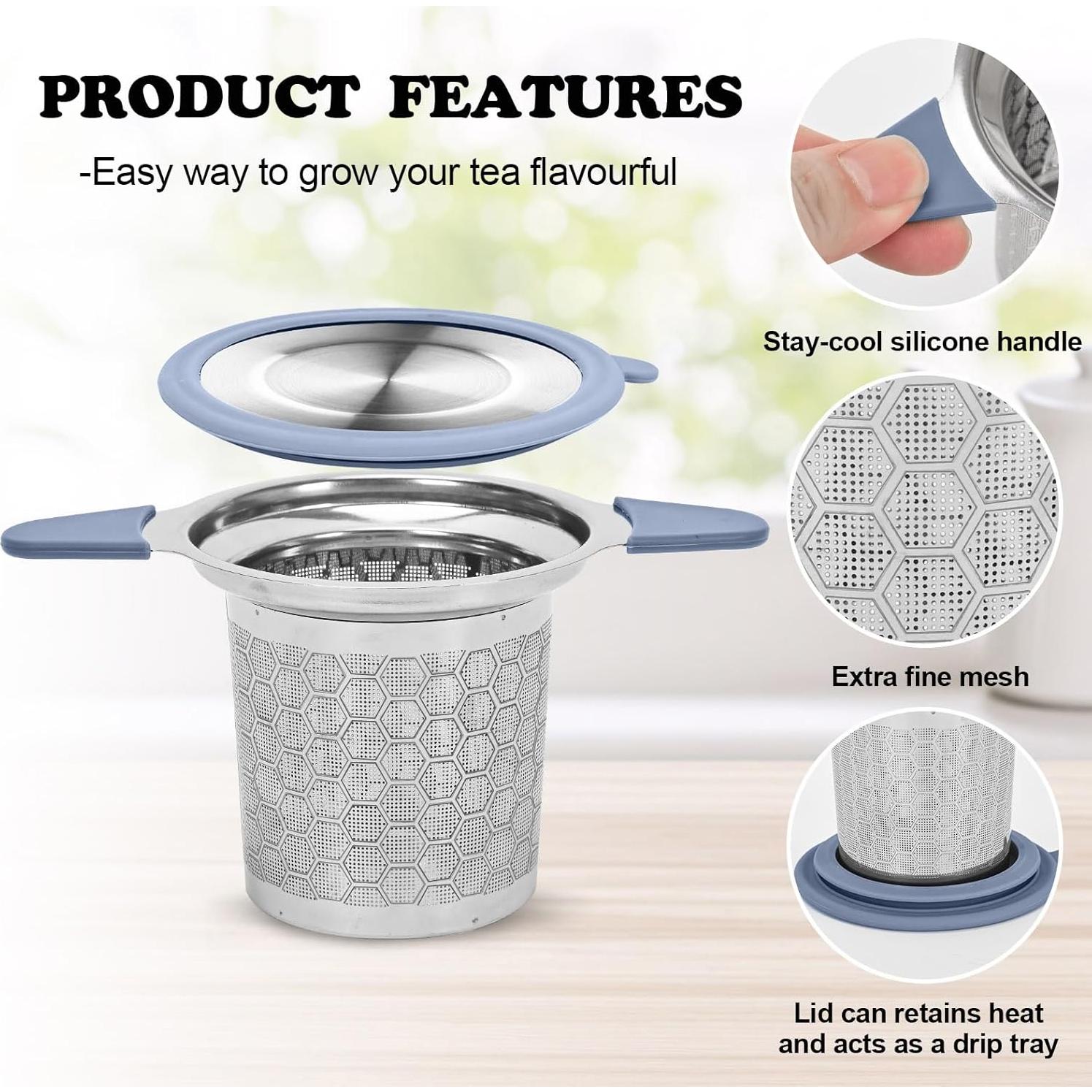 Infusor de Té WAFJAMF Acero Inoxidable 304 con Tapa Silicona