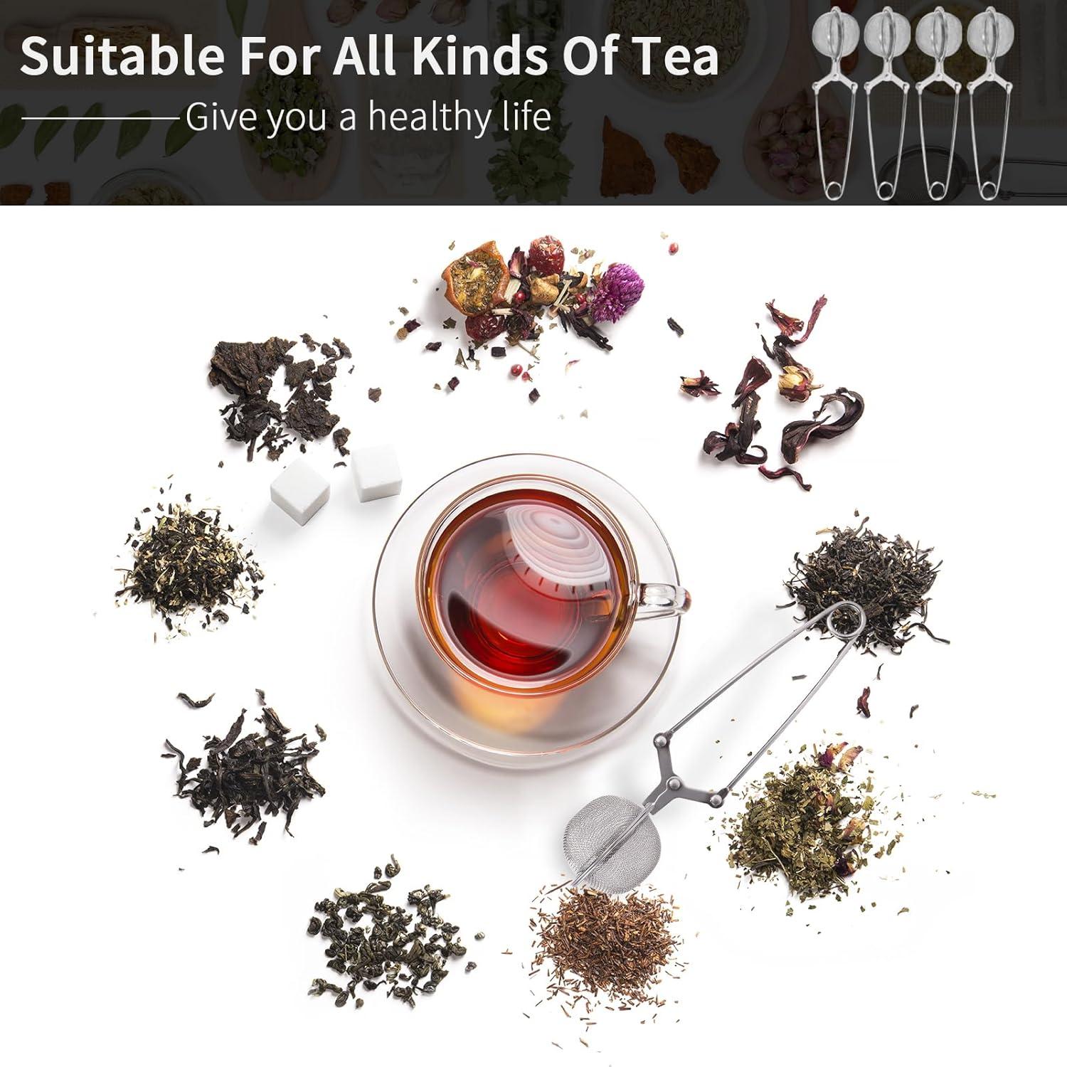 Coladores de Té Ecurfu, Acero Inoxidable, Paquete de 4