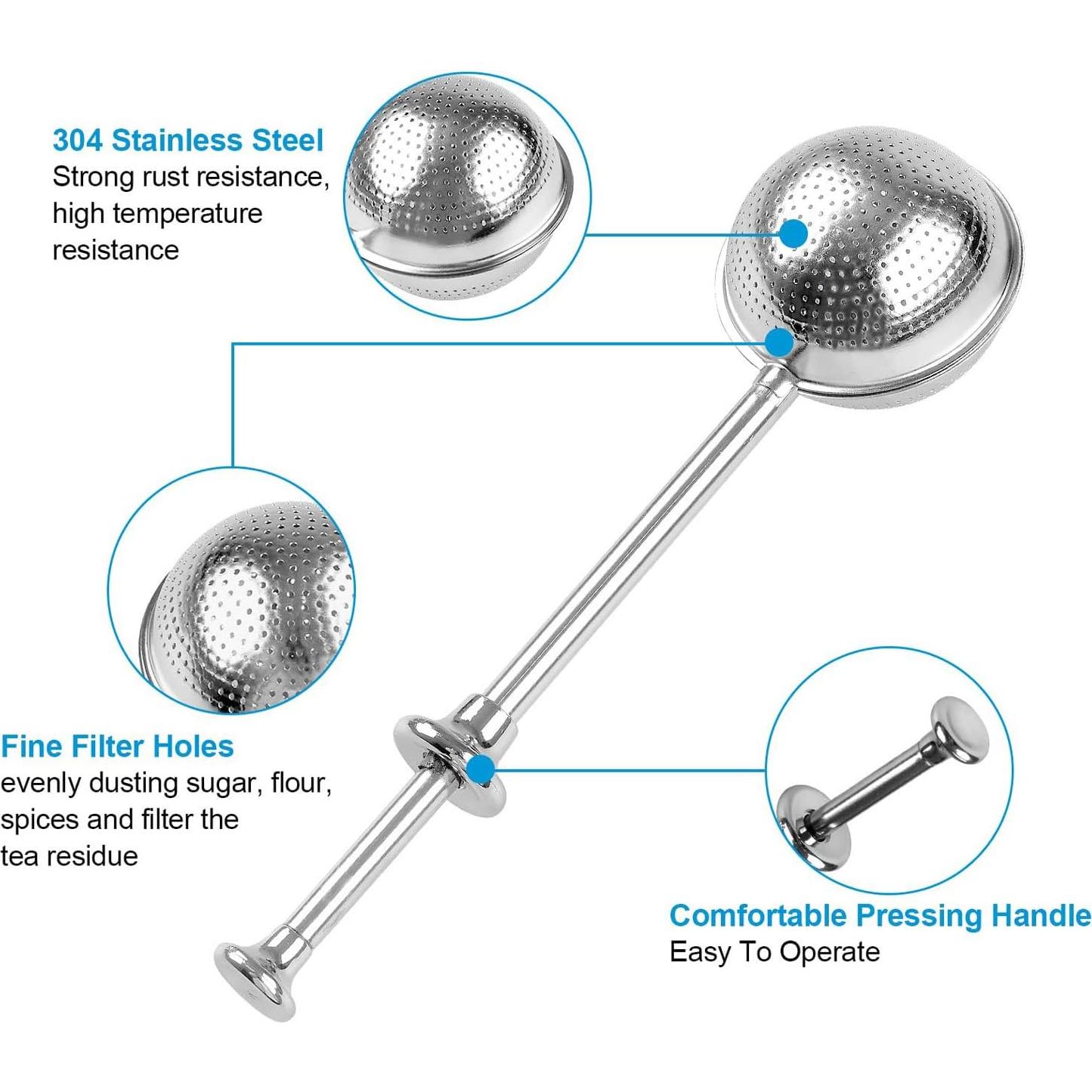 Infusor de Té de Acero Inoxidable Jedrey - 2 Piezas, Reutilizable