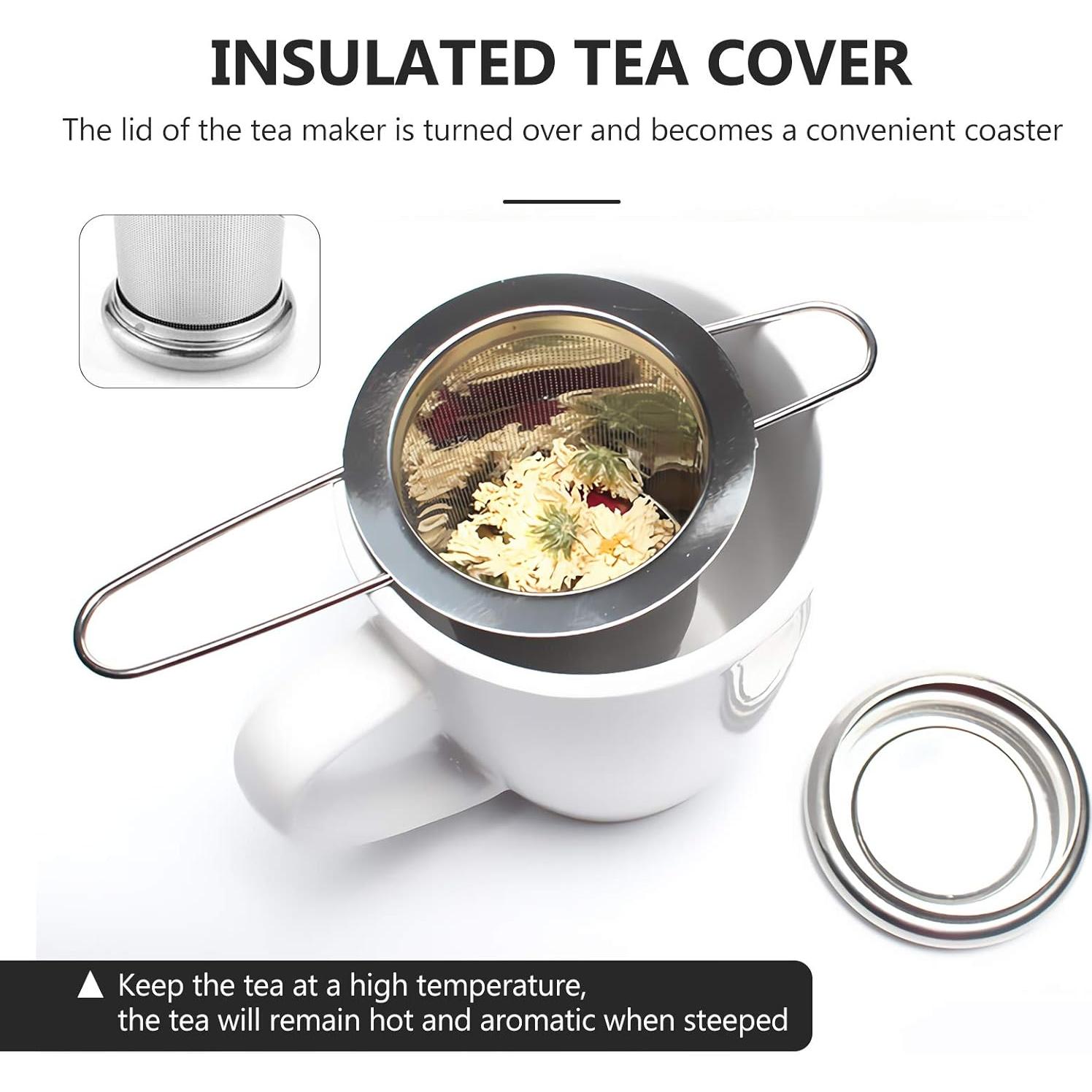 Infusor de Té Plegable Lubsmuns de Acero Inoxidable con Tapa